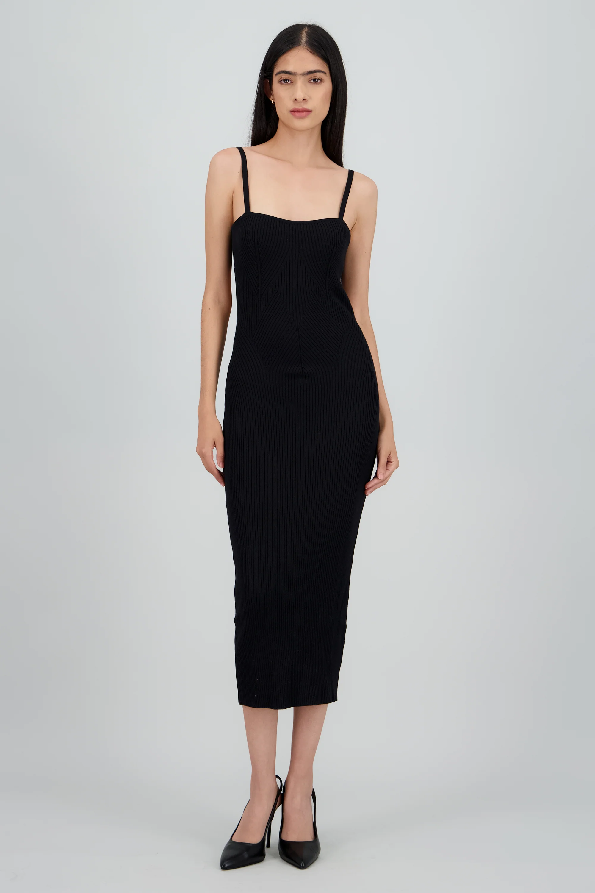Vestido bodycon tejido espalda abierta