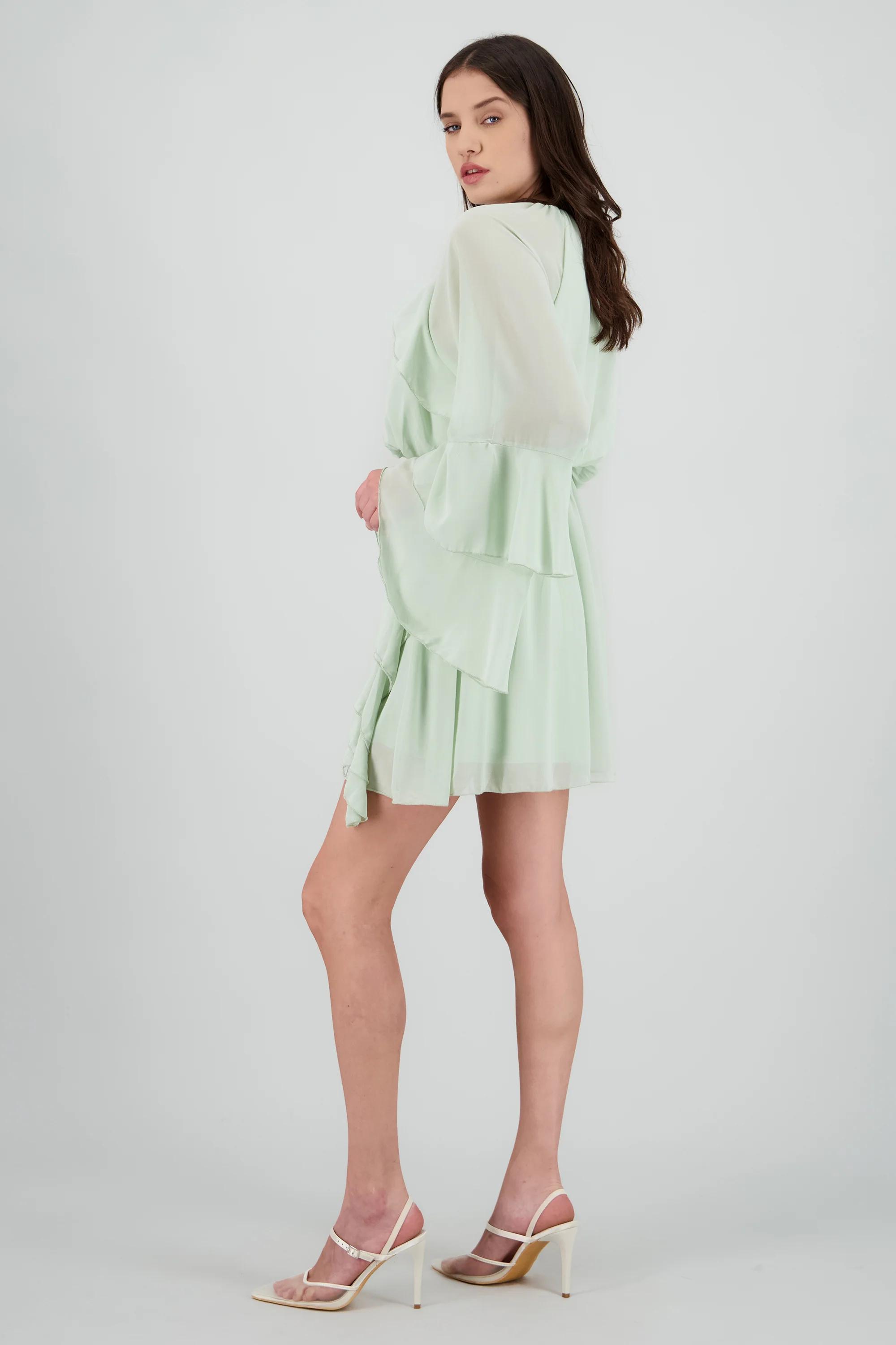 Vestido boho de manga larga con detalle de olanes - Image 3