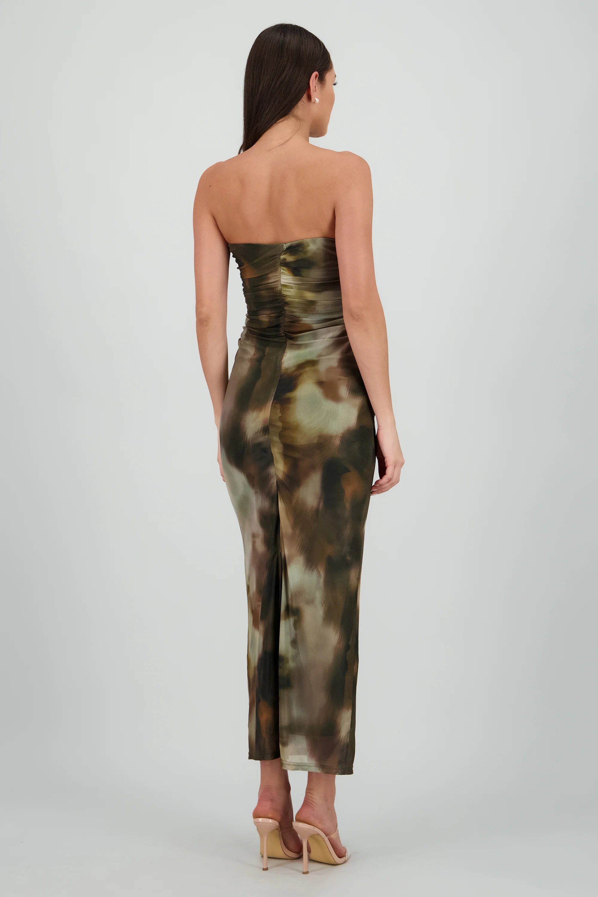Vestido degradado de mesh strapless - Image 4