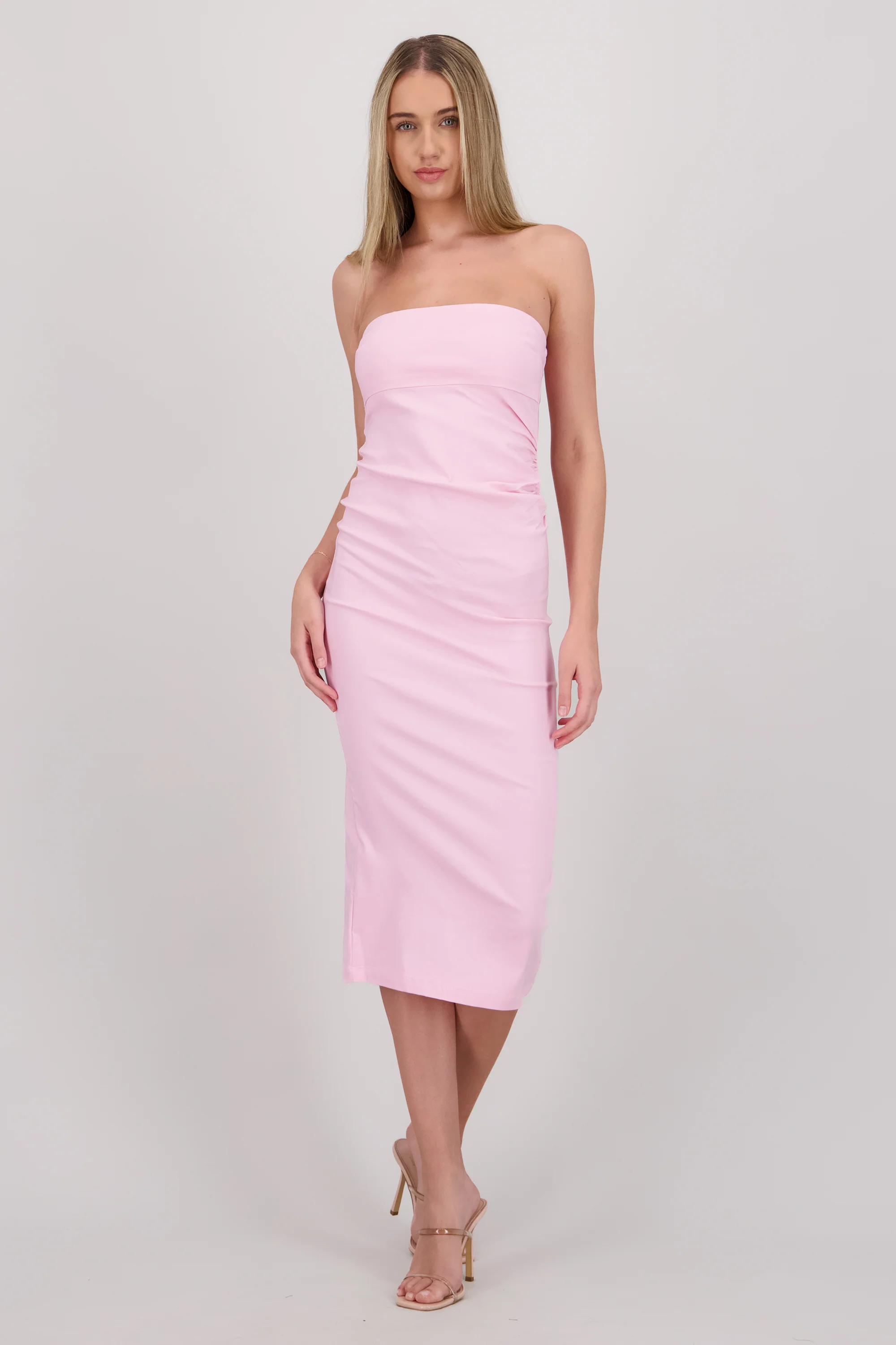 Vestido drapedado tubo