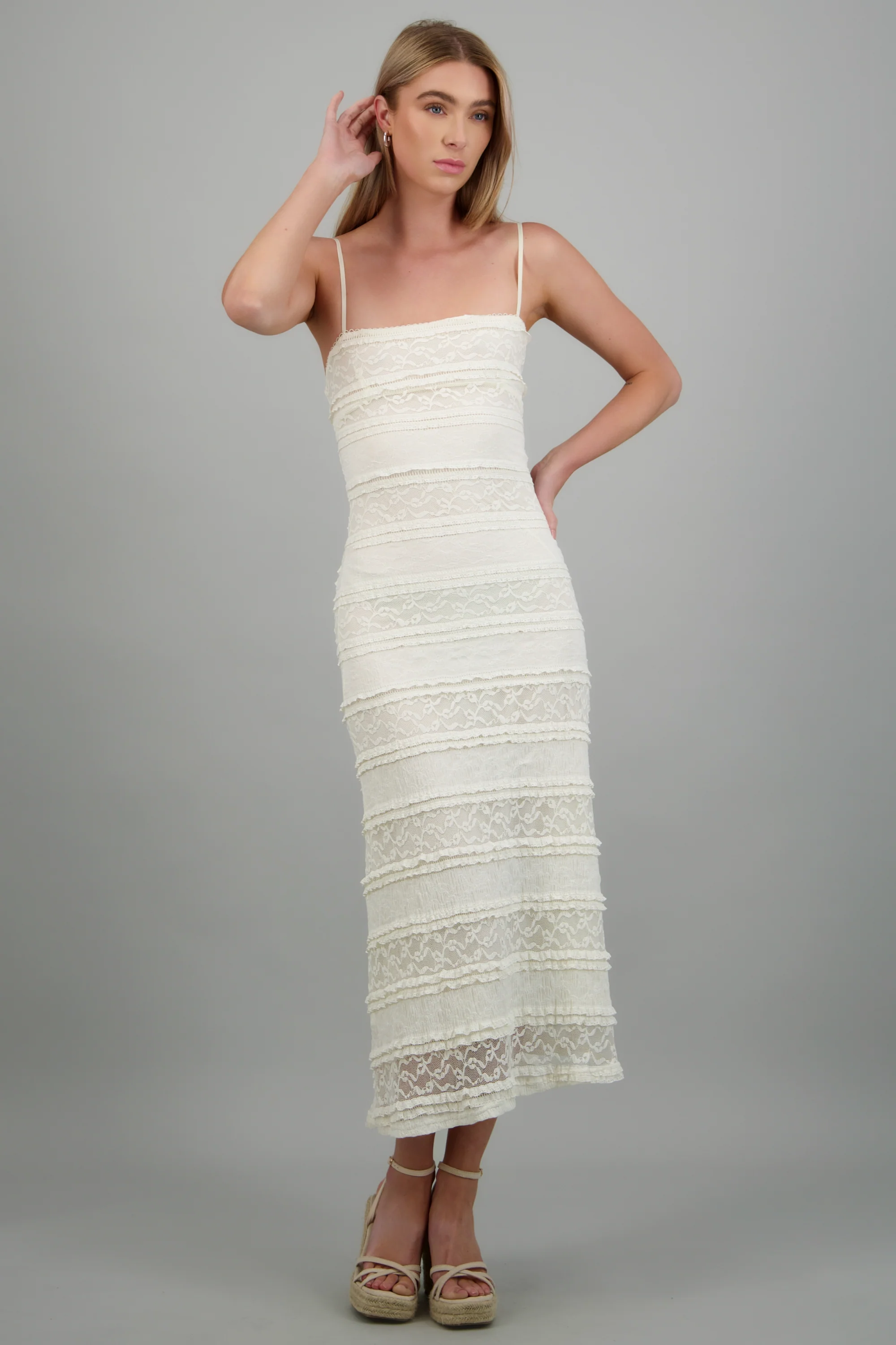Vestido encaje maxi bodycon