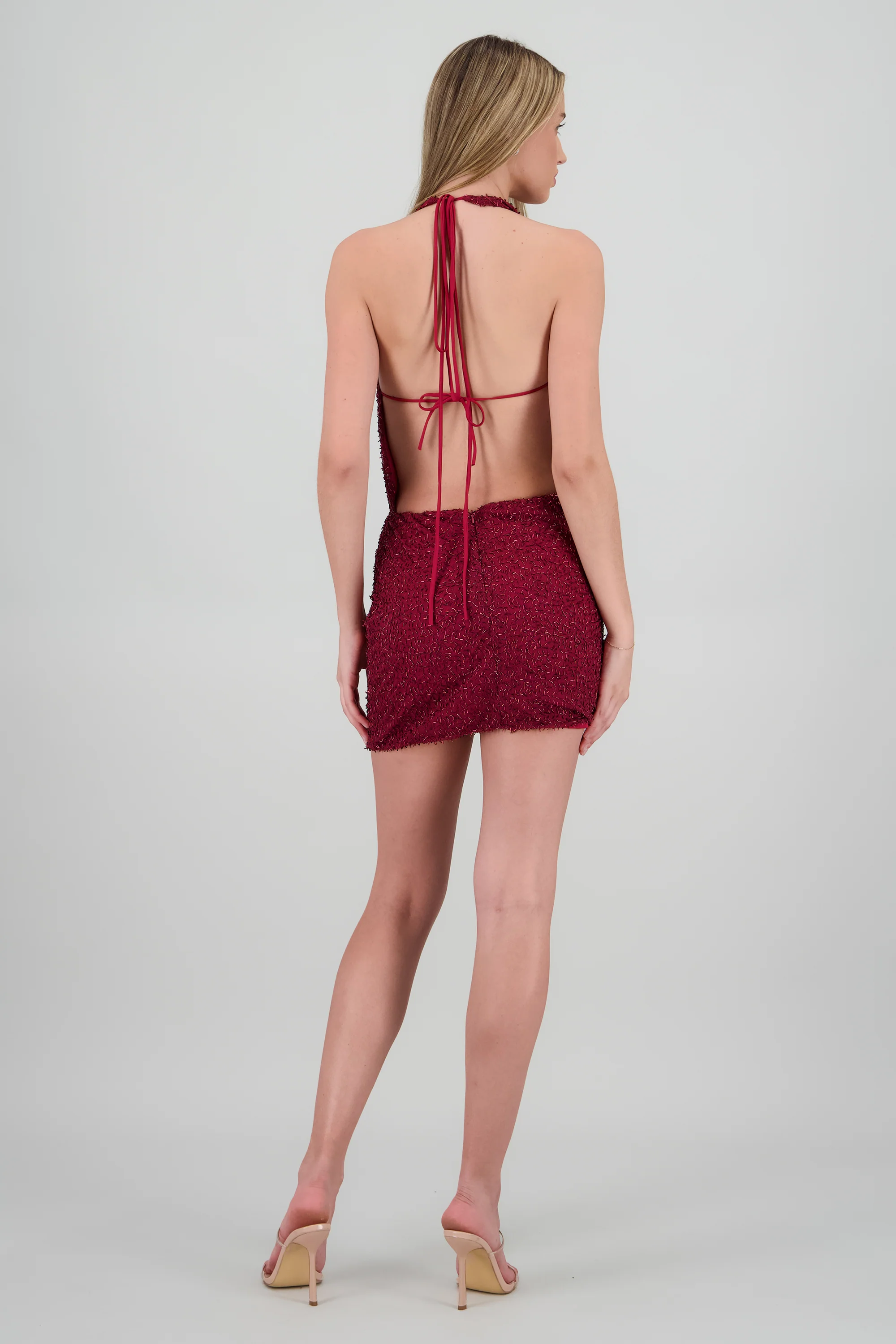 Vestido escote cascada detalle brillos - Image 4