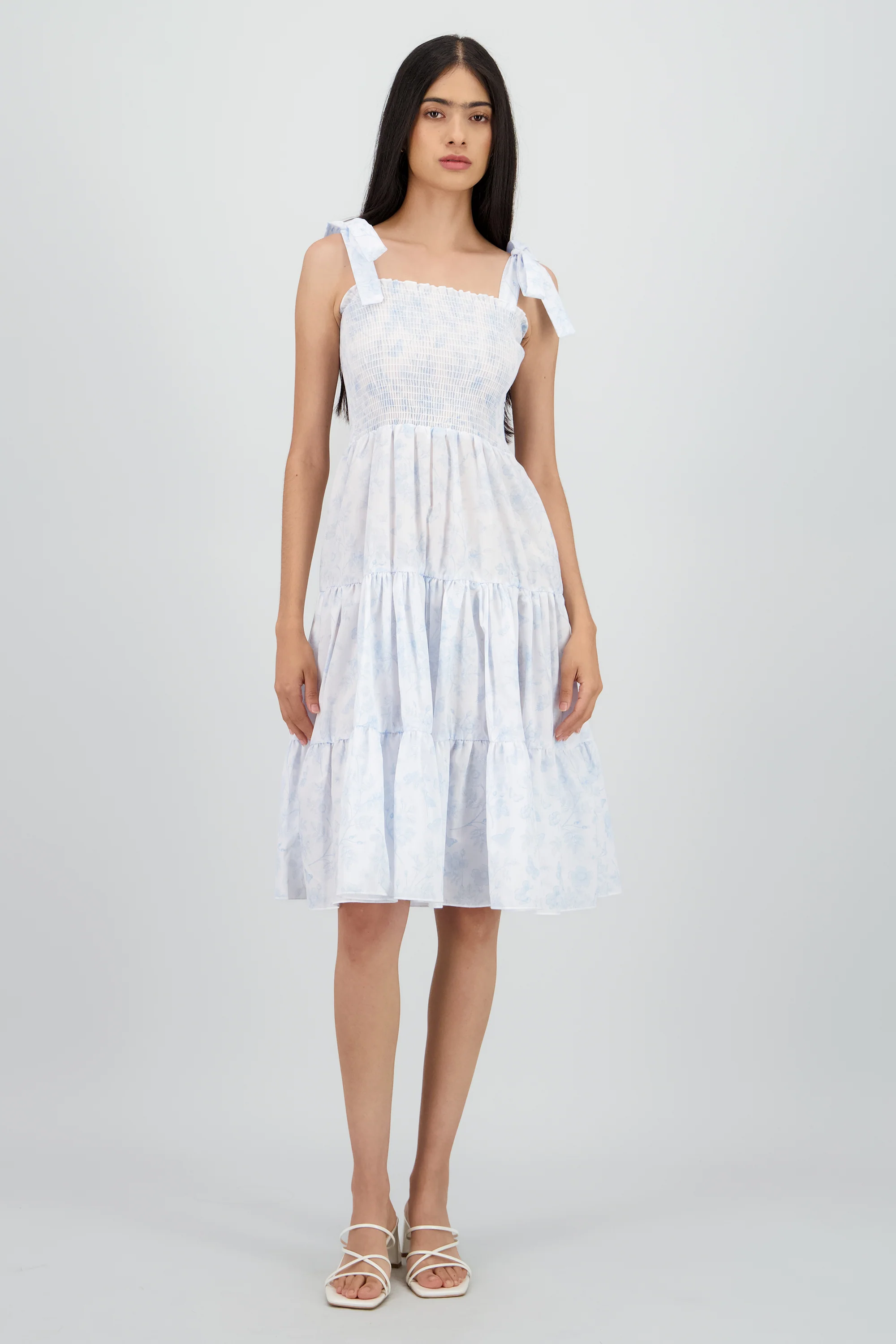 Vestido estampado flores olanes