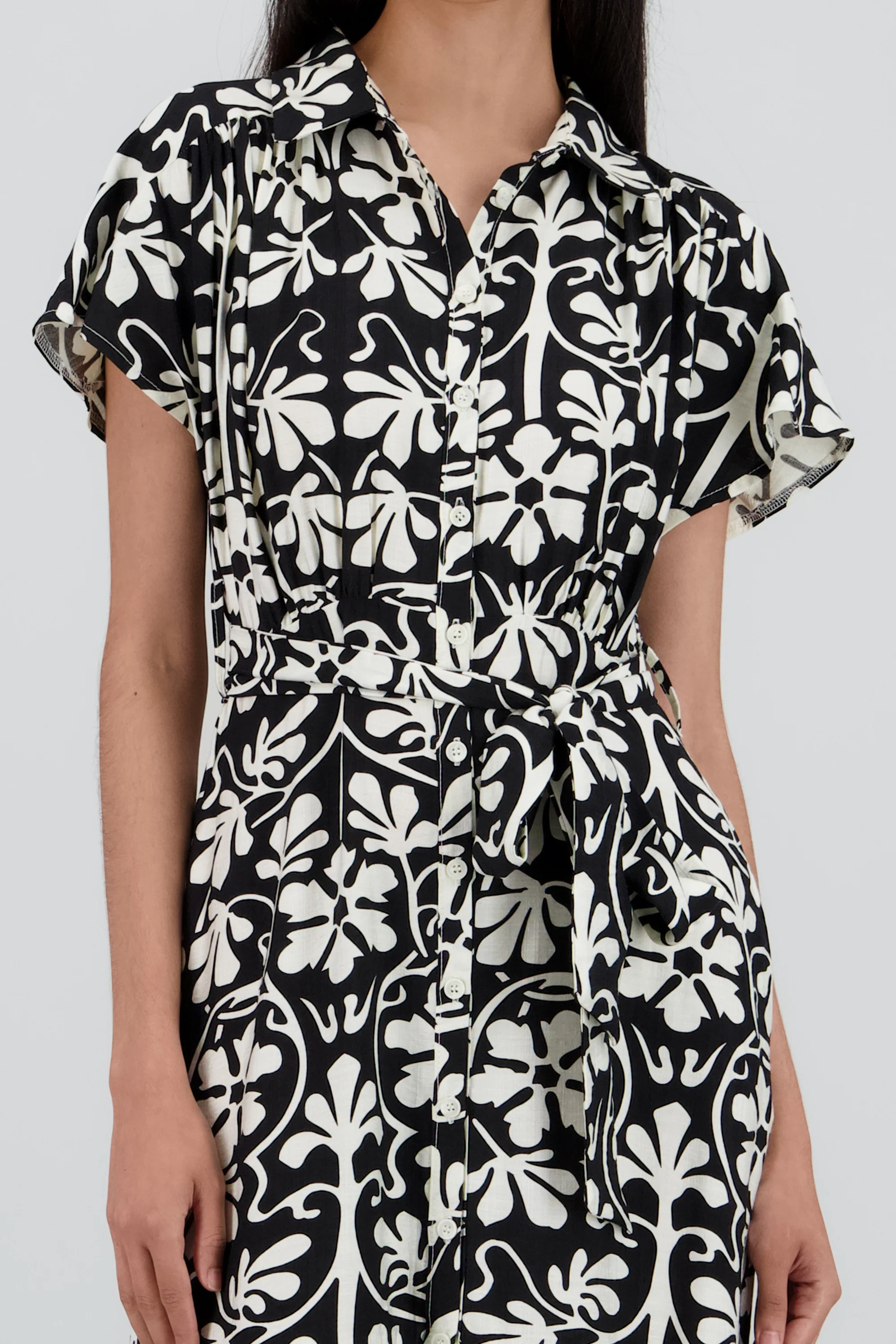 Vestido estampado geometrico manga corta - Image 5