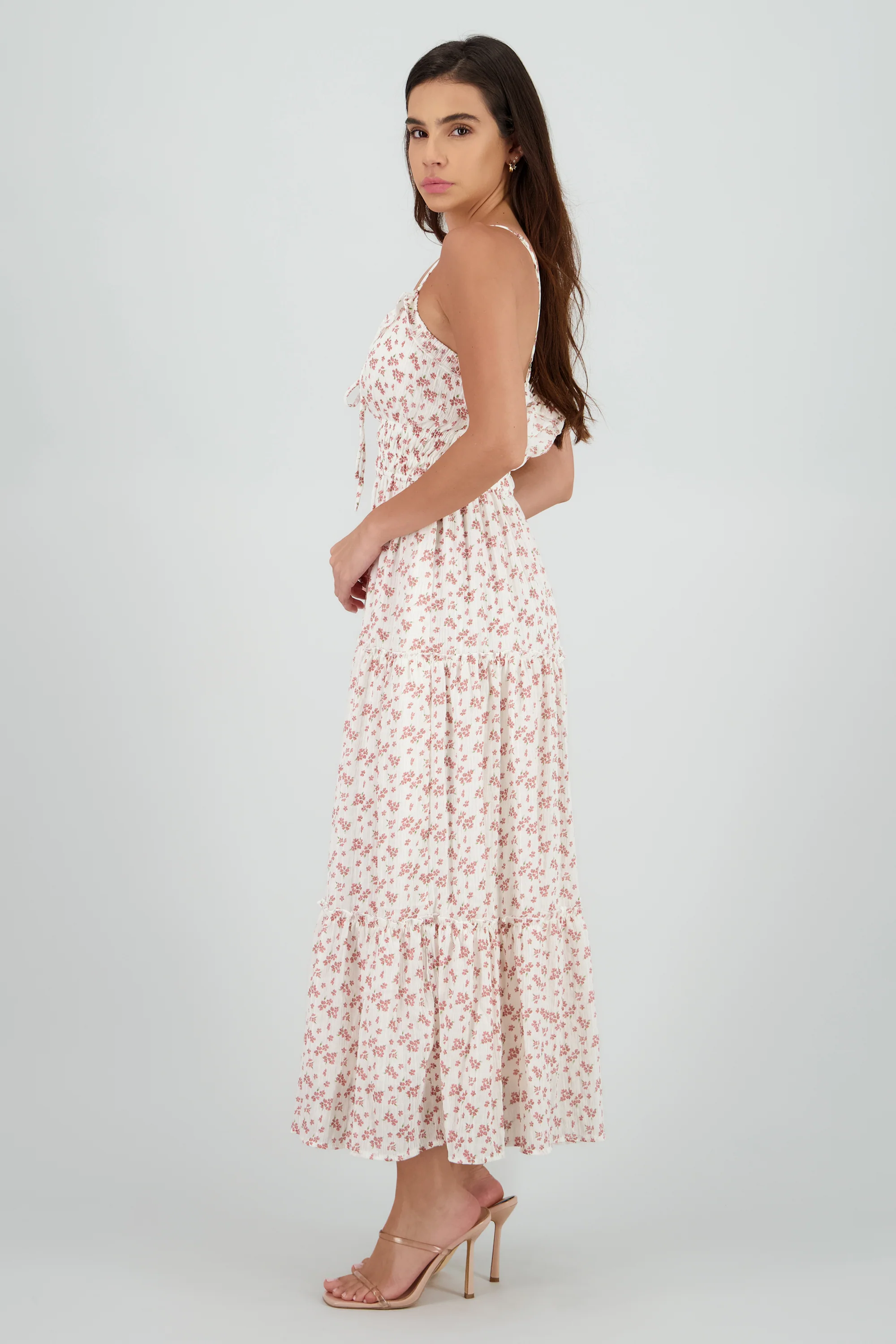 Vestido estampado midi estampado con textura - Image 3