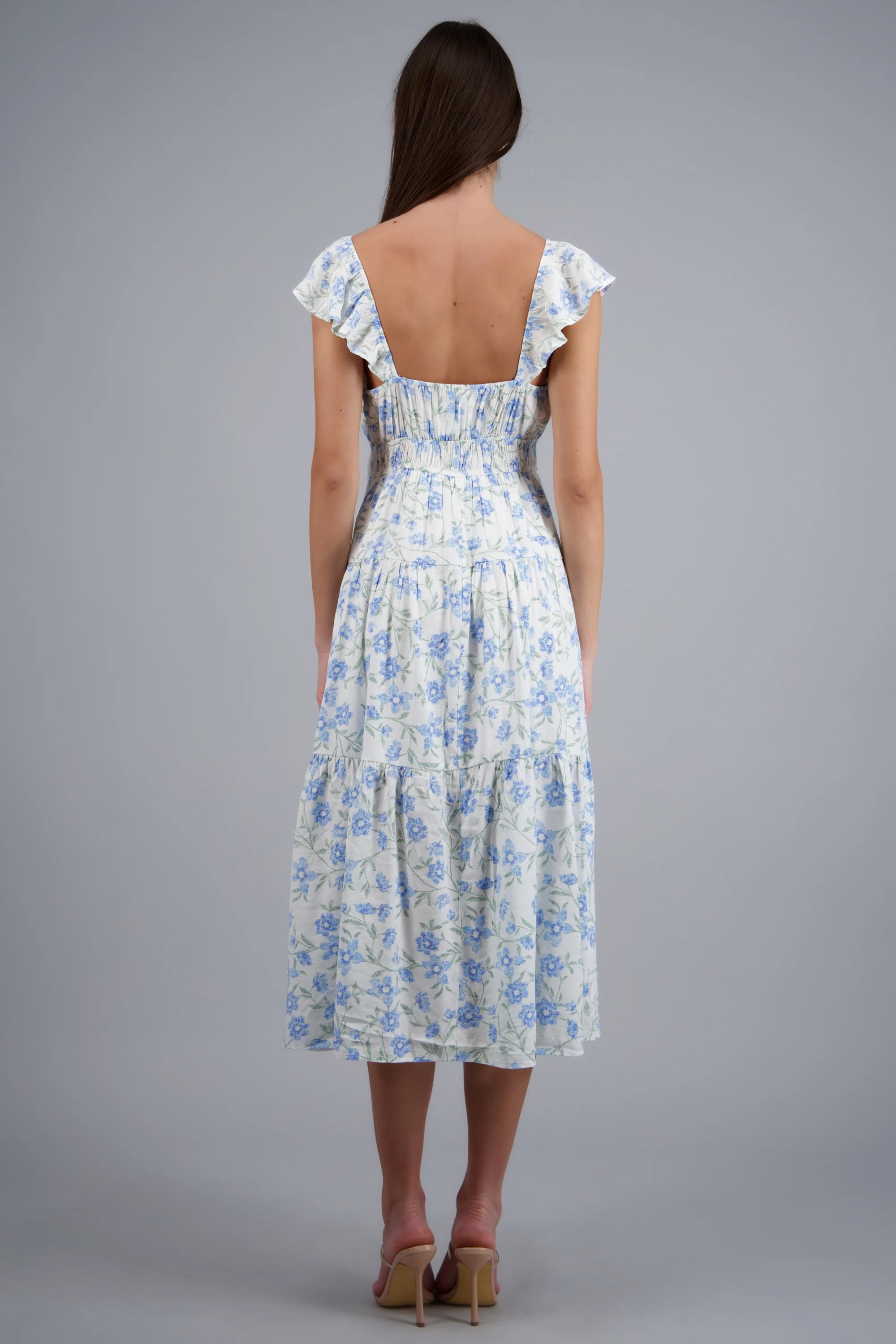 VESTIDO FLORES SMOCK CUELLO V - Image 4