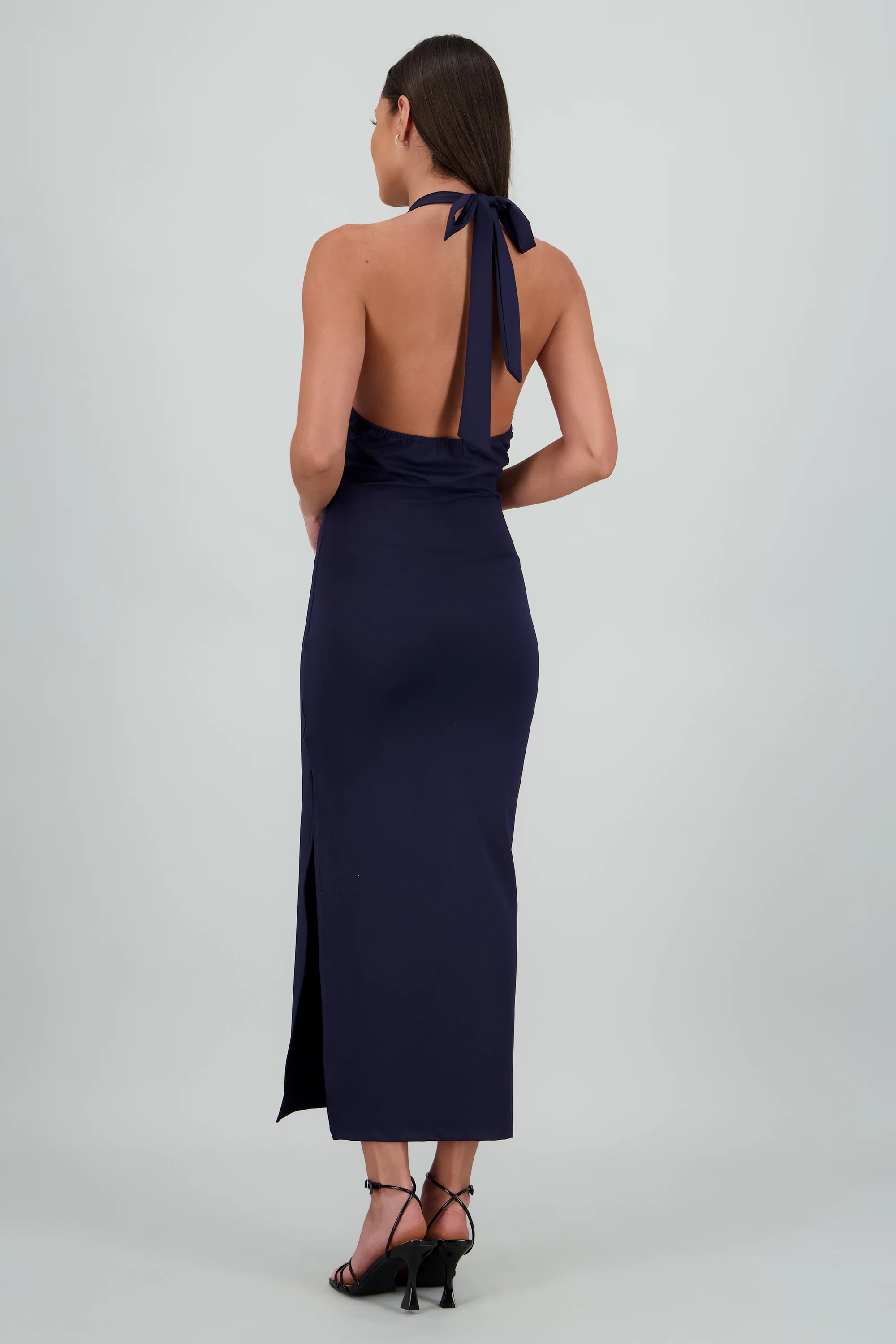 Vestido halter escote cascada - Image 4