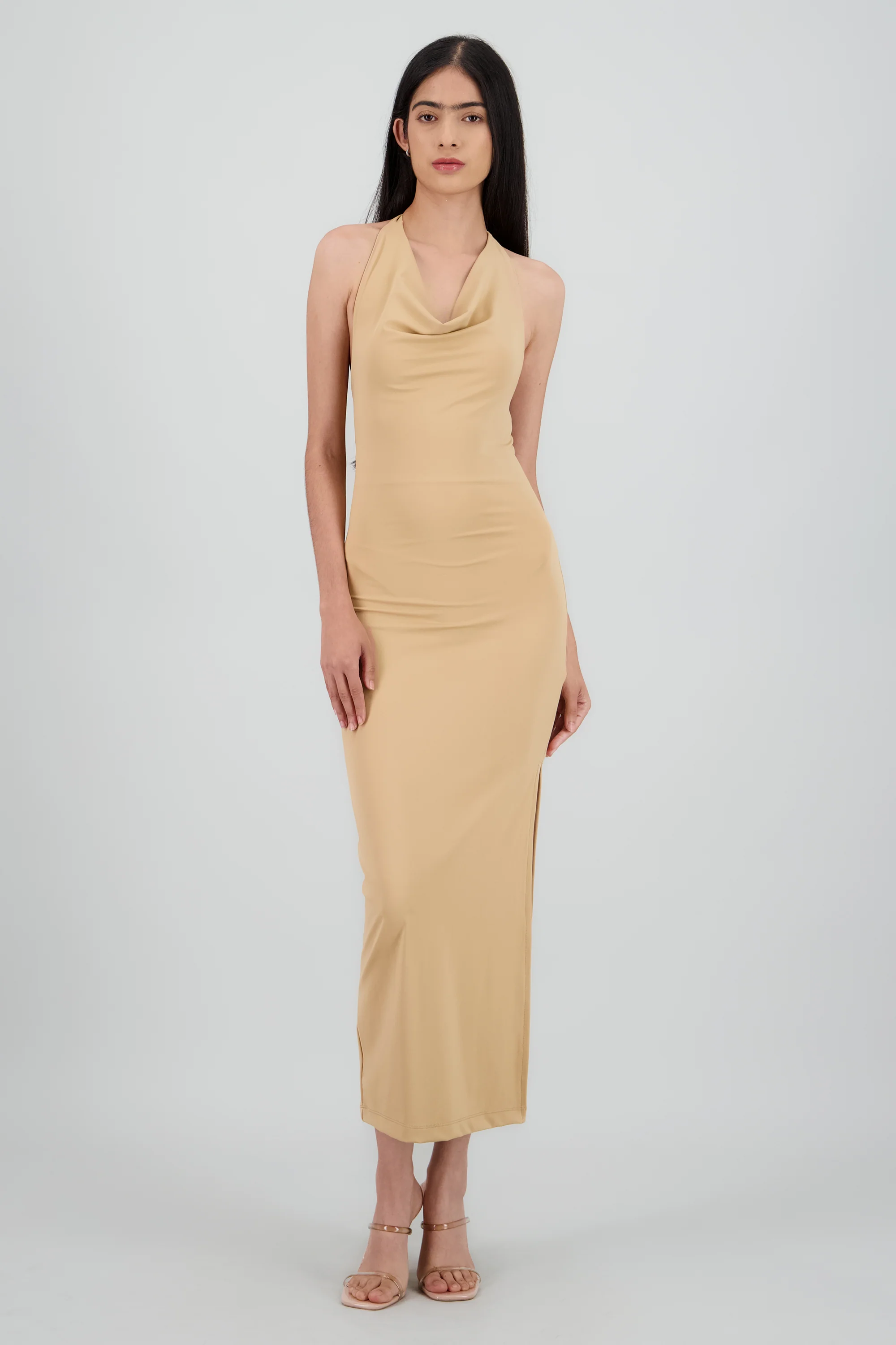 Vestido halter escote cascada - Image 2
