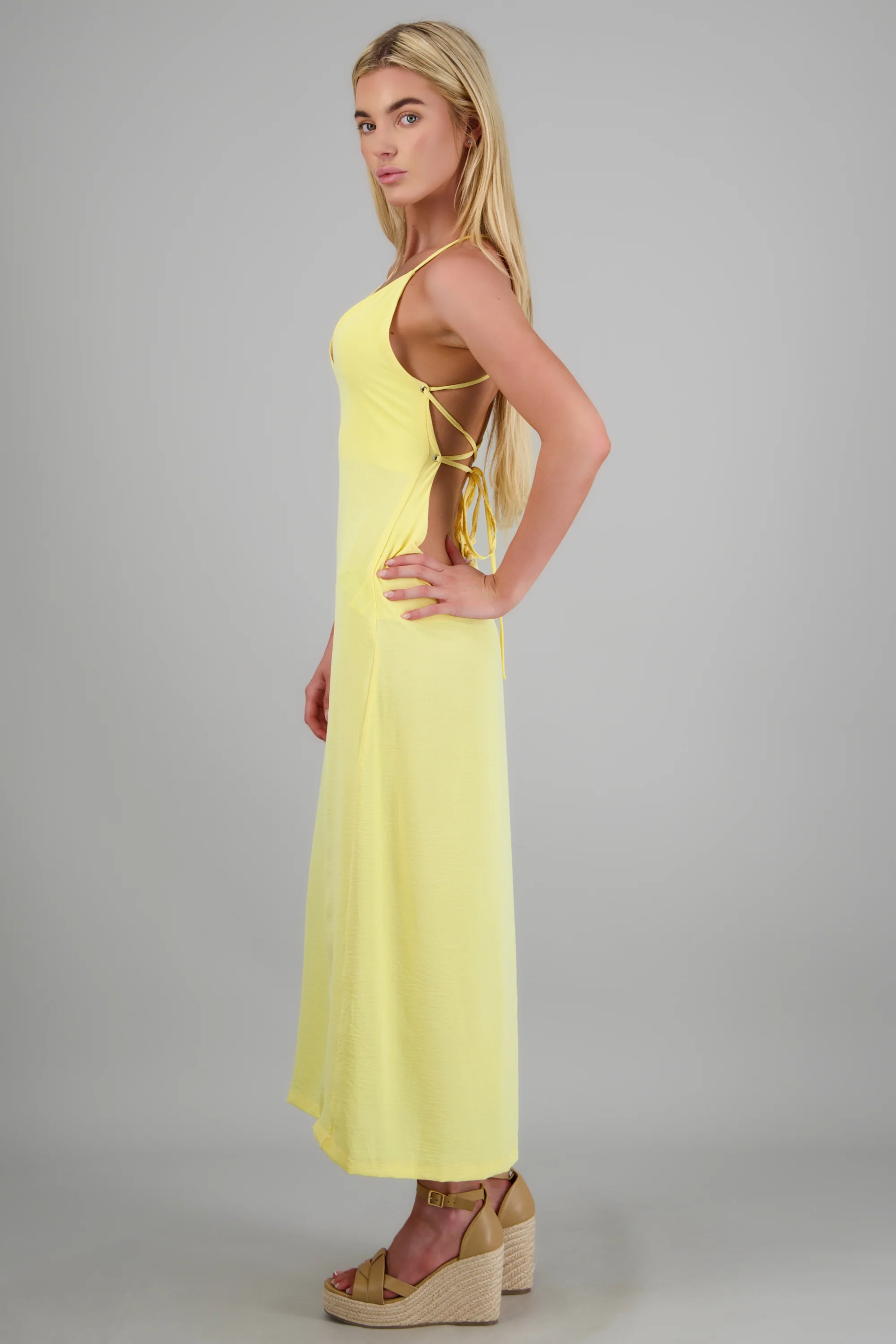 Vestido lace up maxi - Image 2