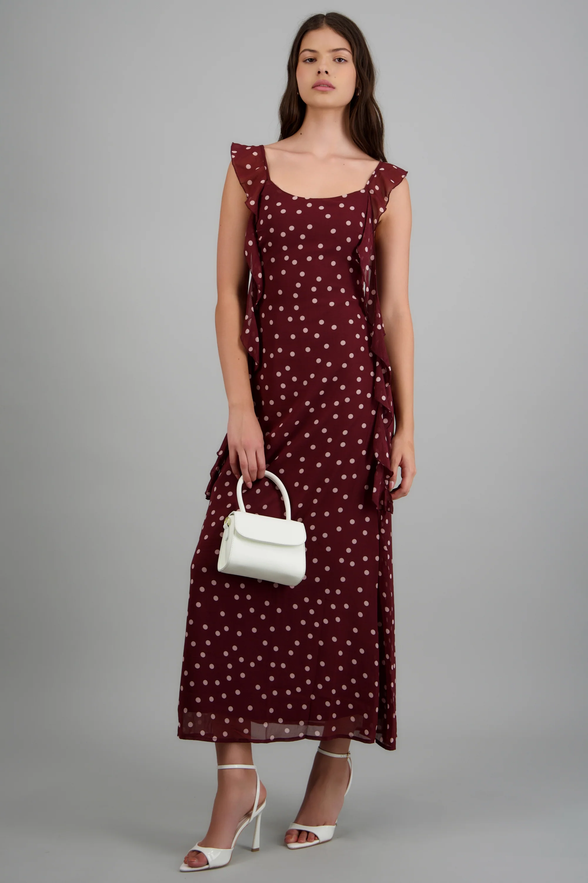 Vestido largo polkas olanes