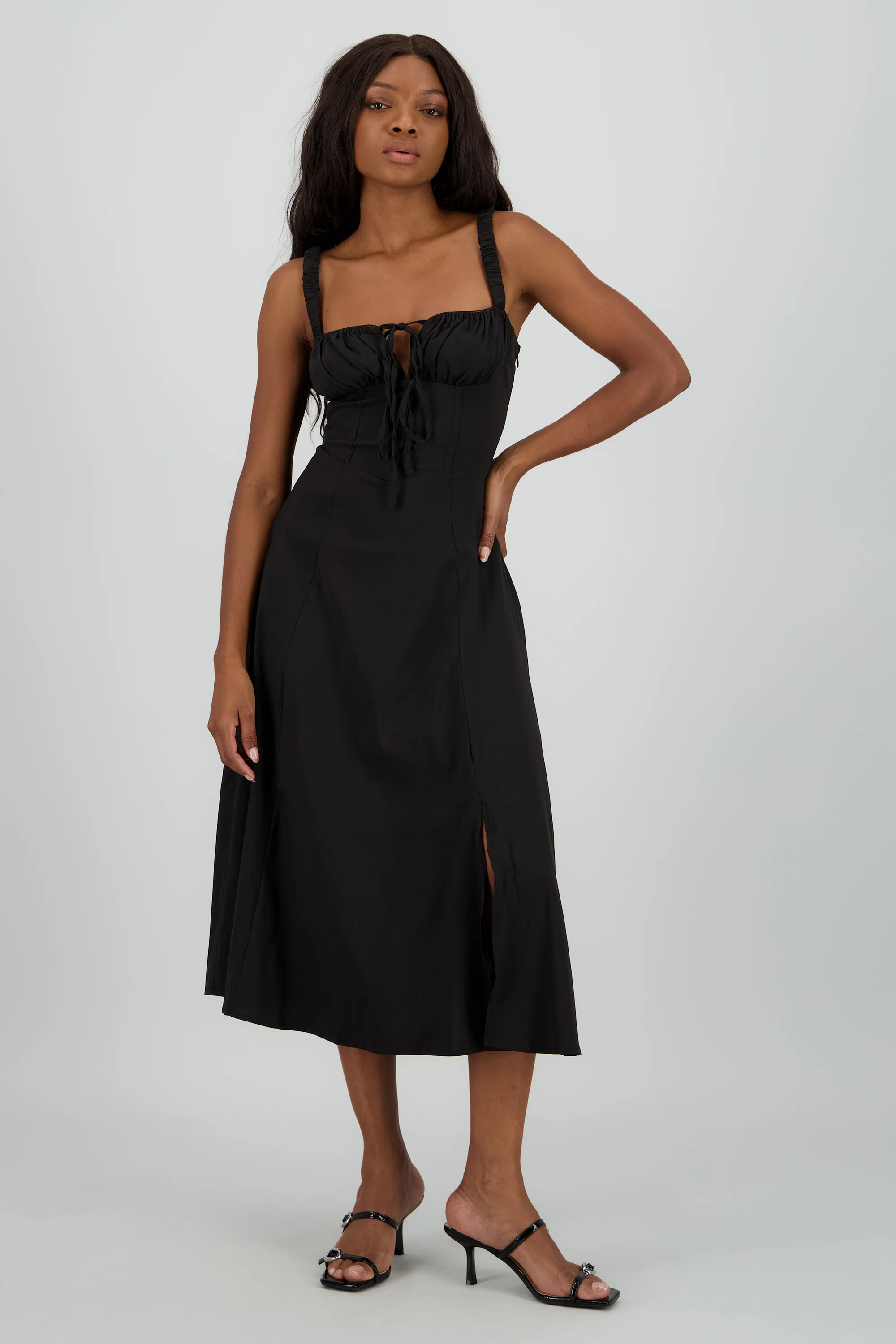 Vestido liso maxi