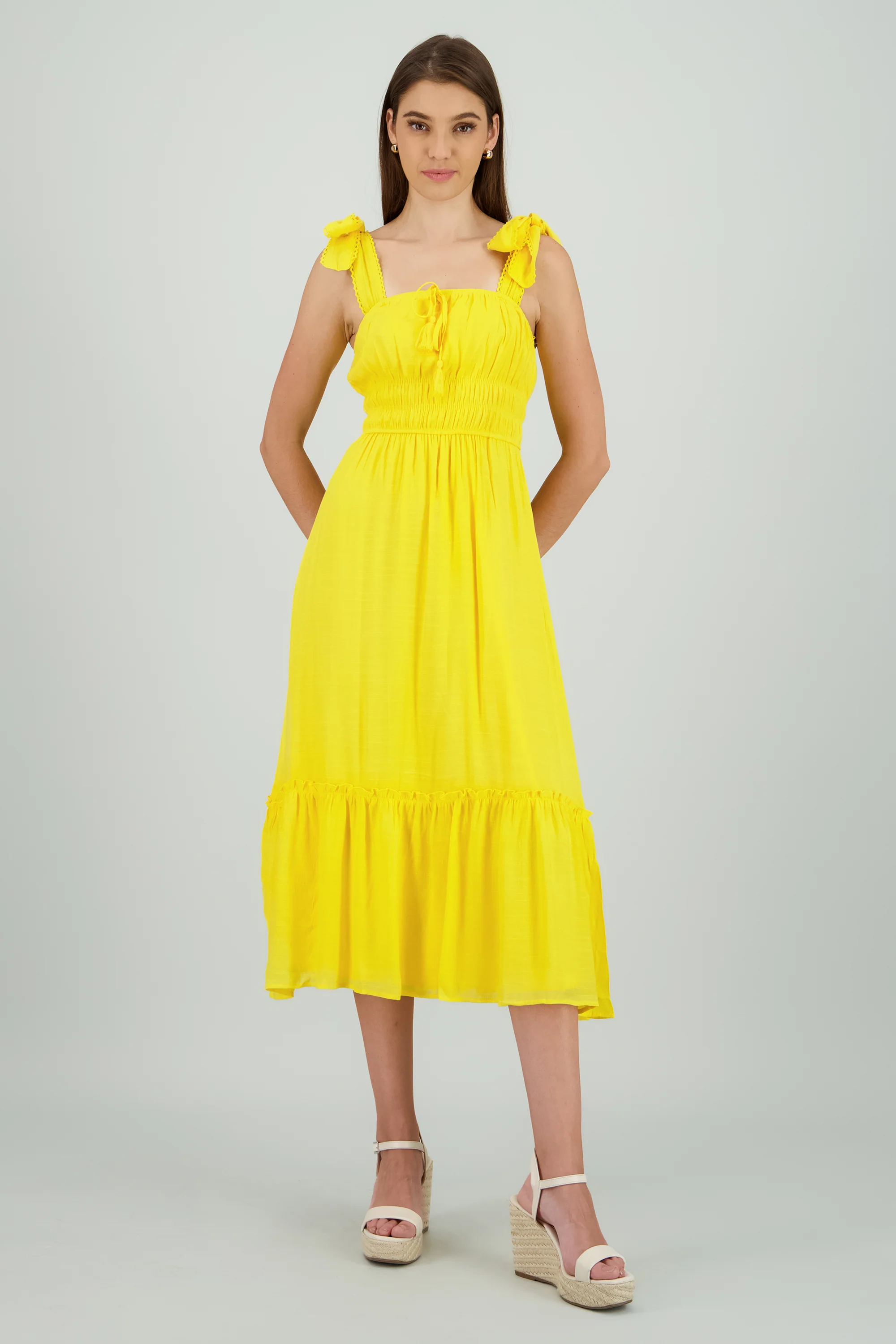 Vestido liso maxi