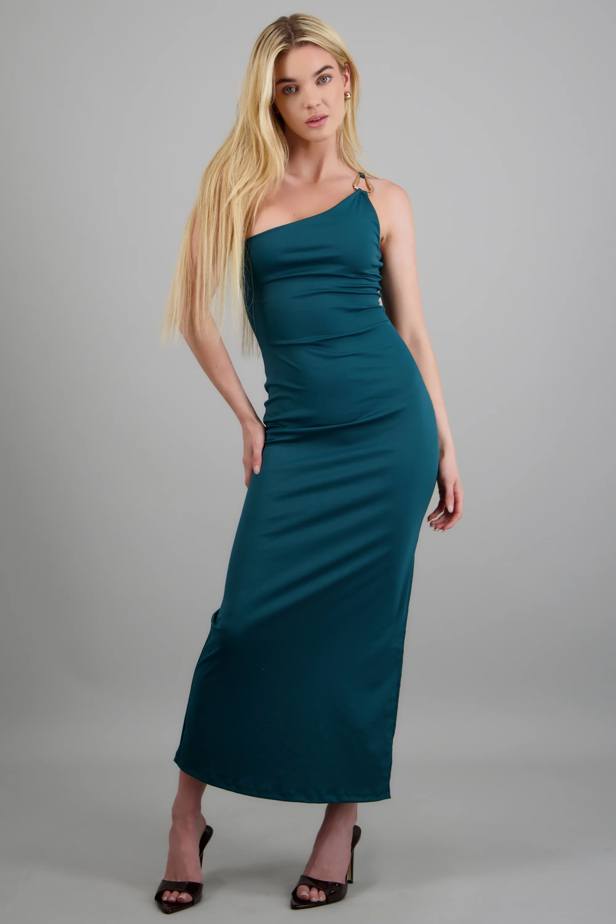 Vestido maxi asimétrico detalle argolla - Image 3
