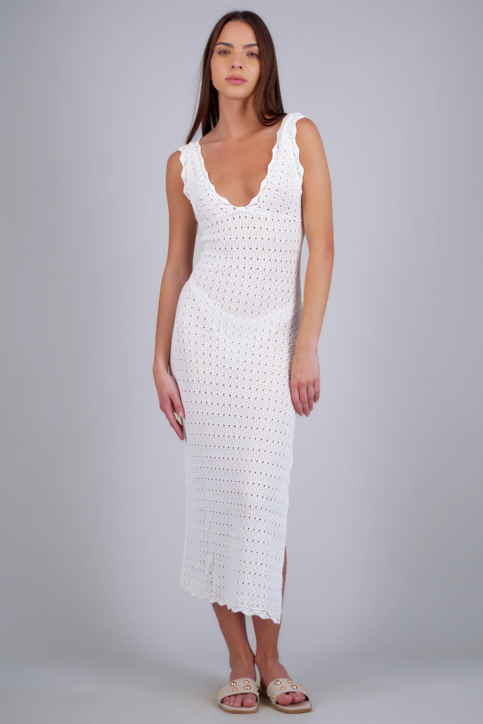 Vestido maxi calado detalle espalda