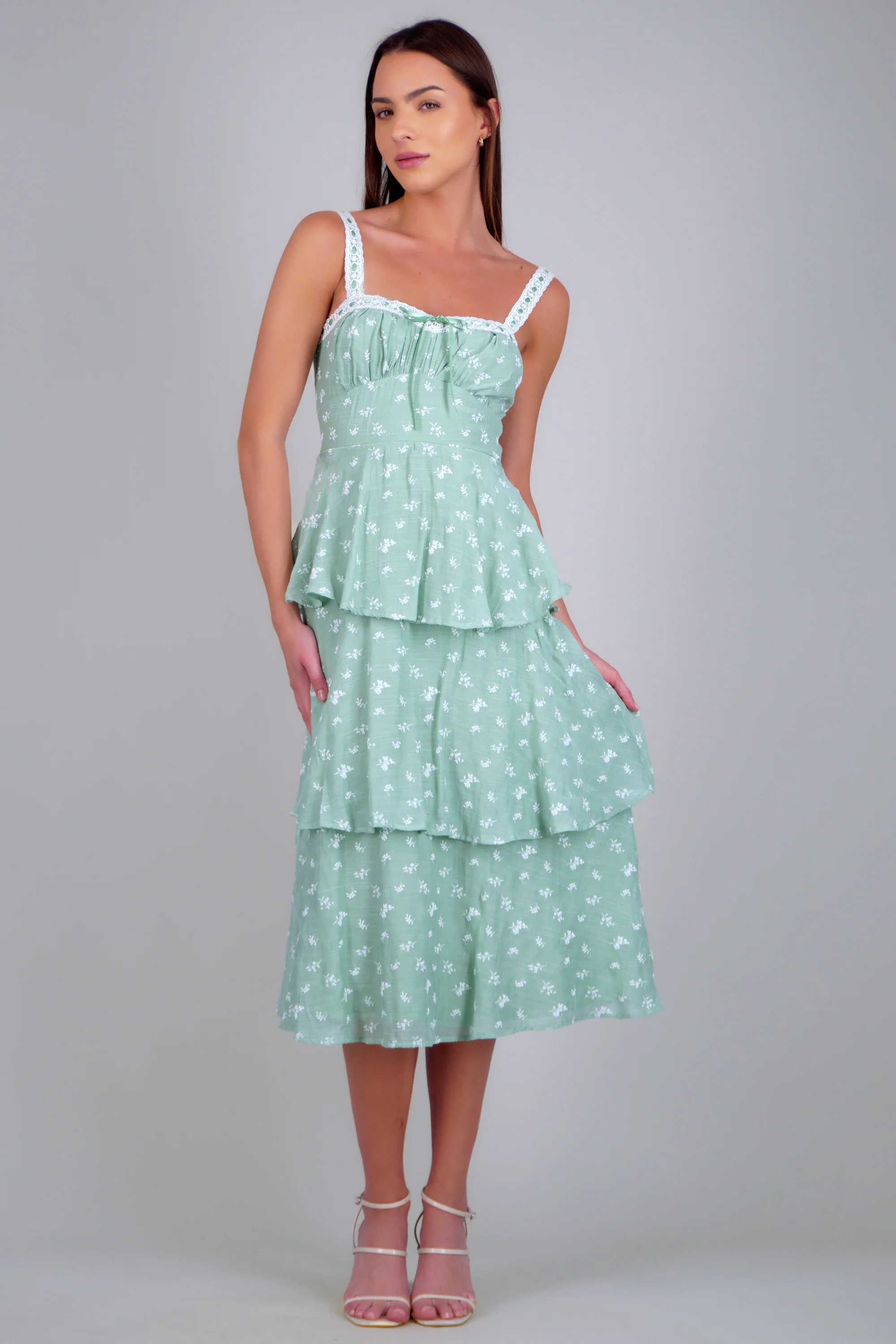 Vestido maxi capas estampado flores - Image 2