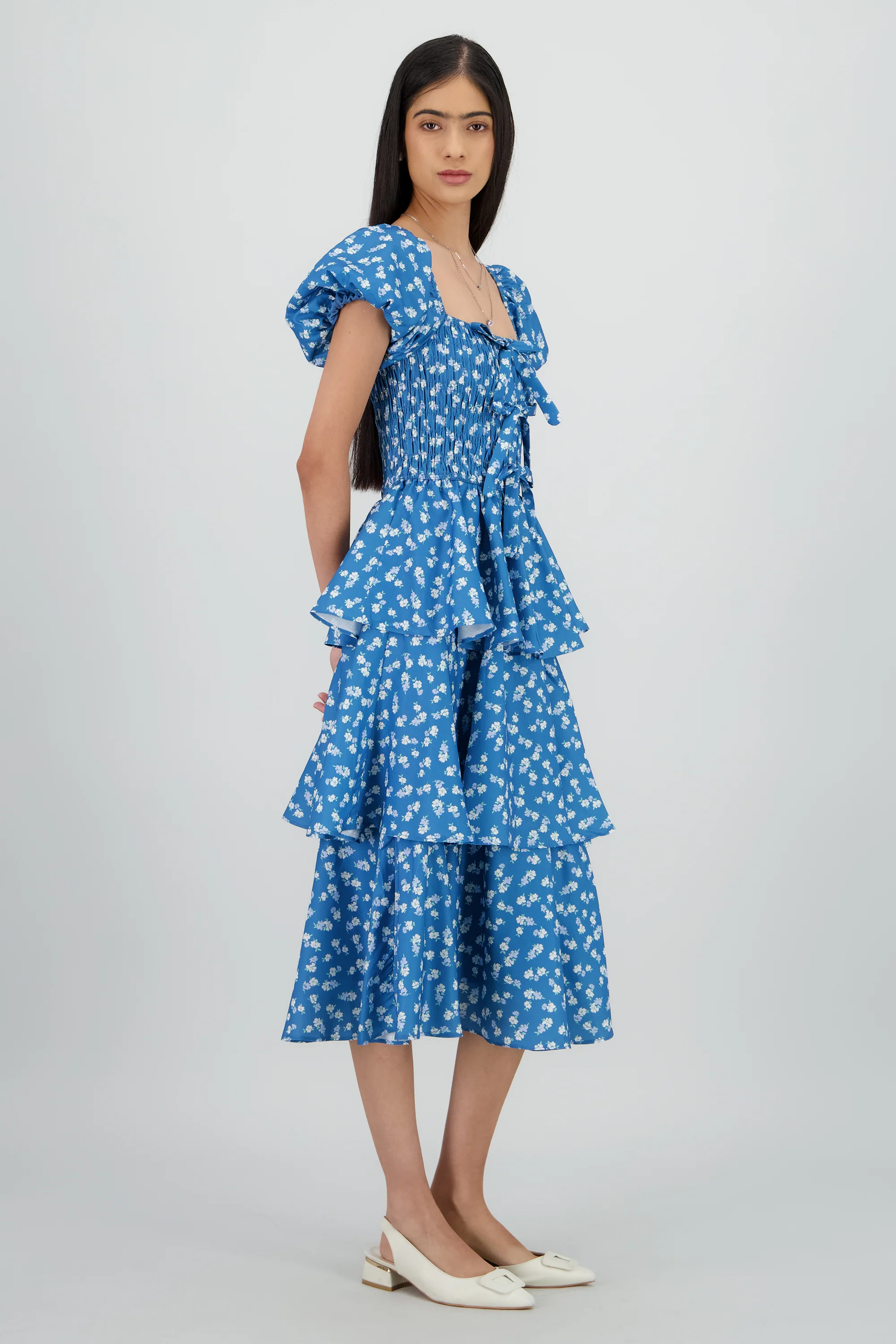 Vestido maxi capas flores - Image 3