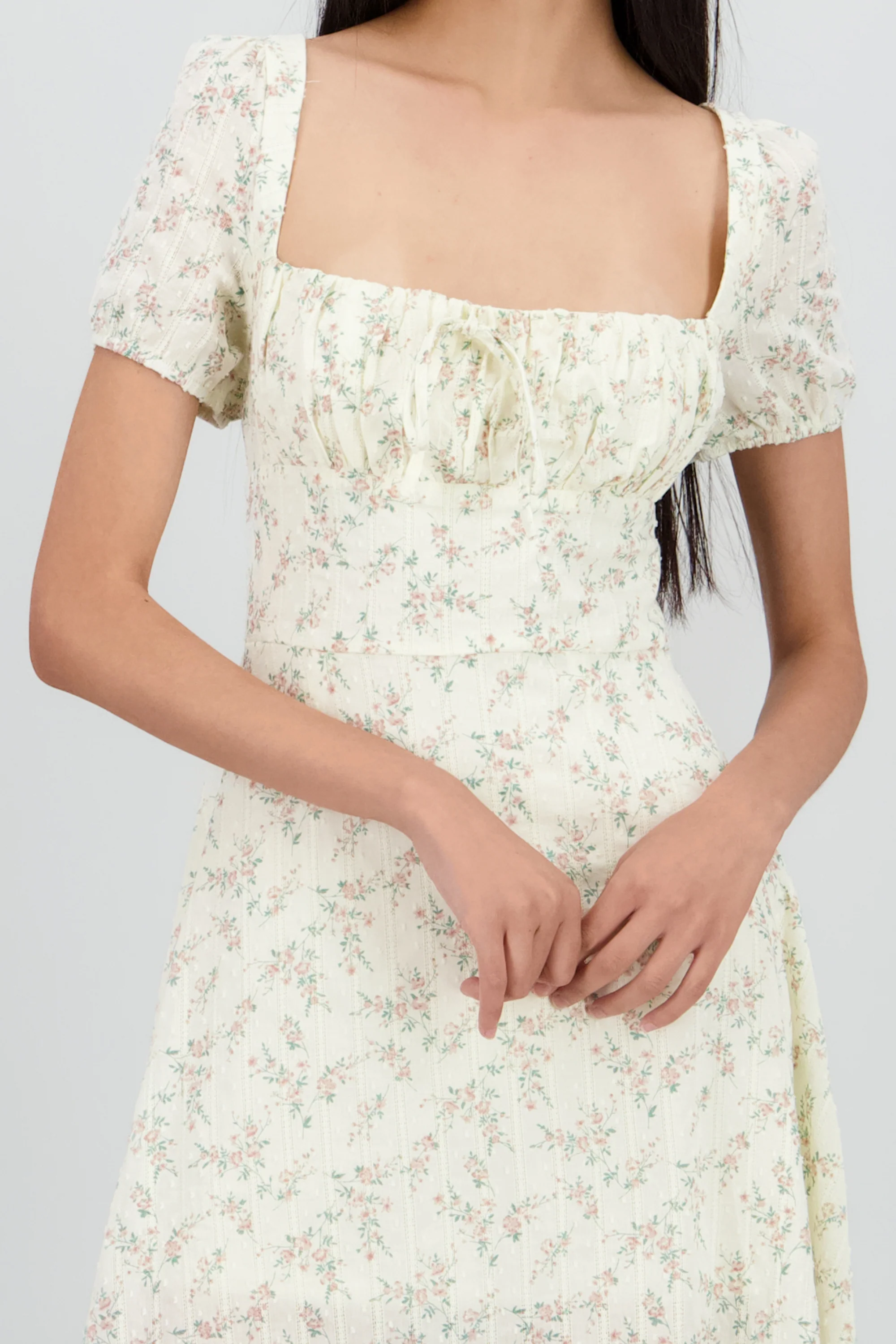 Vestido maxi con flores textura - Image 5
