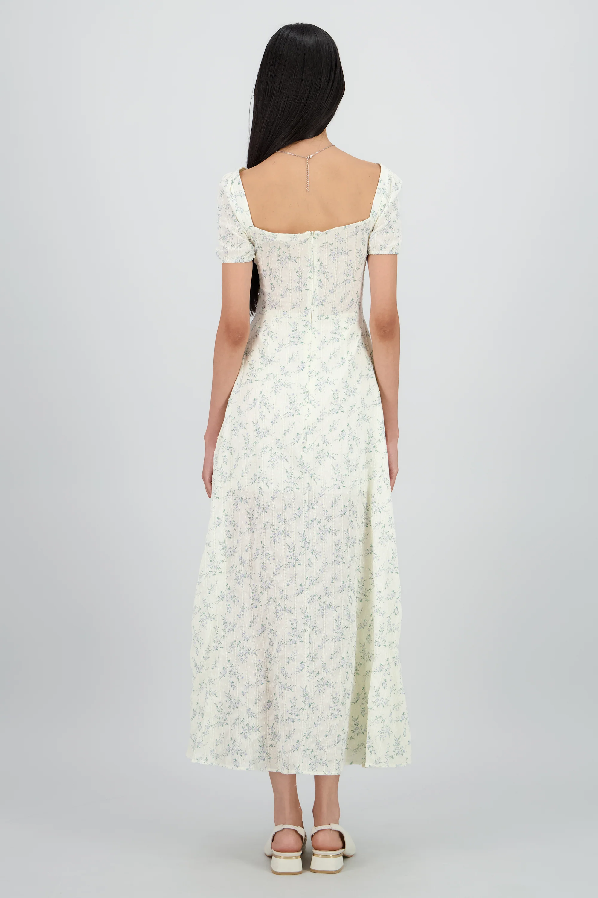 Vestido maxi con flores textura - Image 5