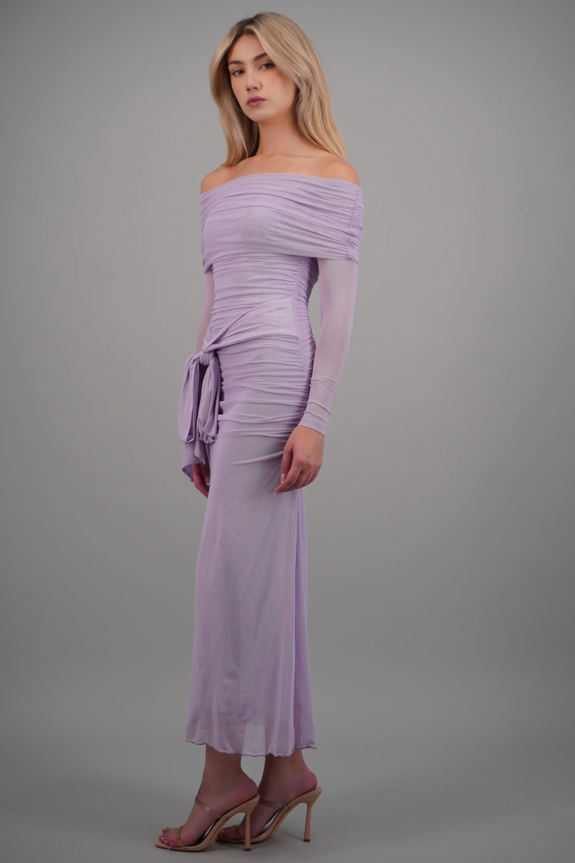 Vestido maxi de mesh con nudo - Image 2