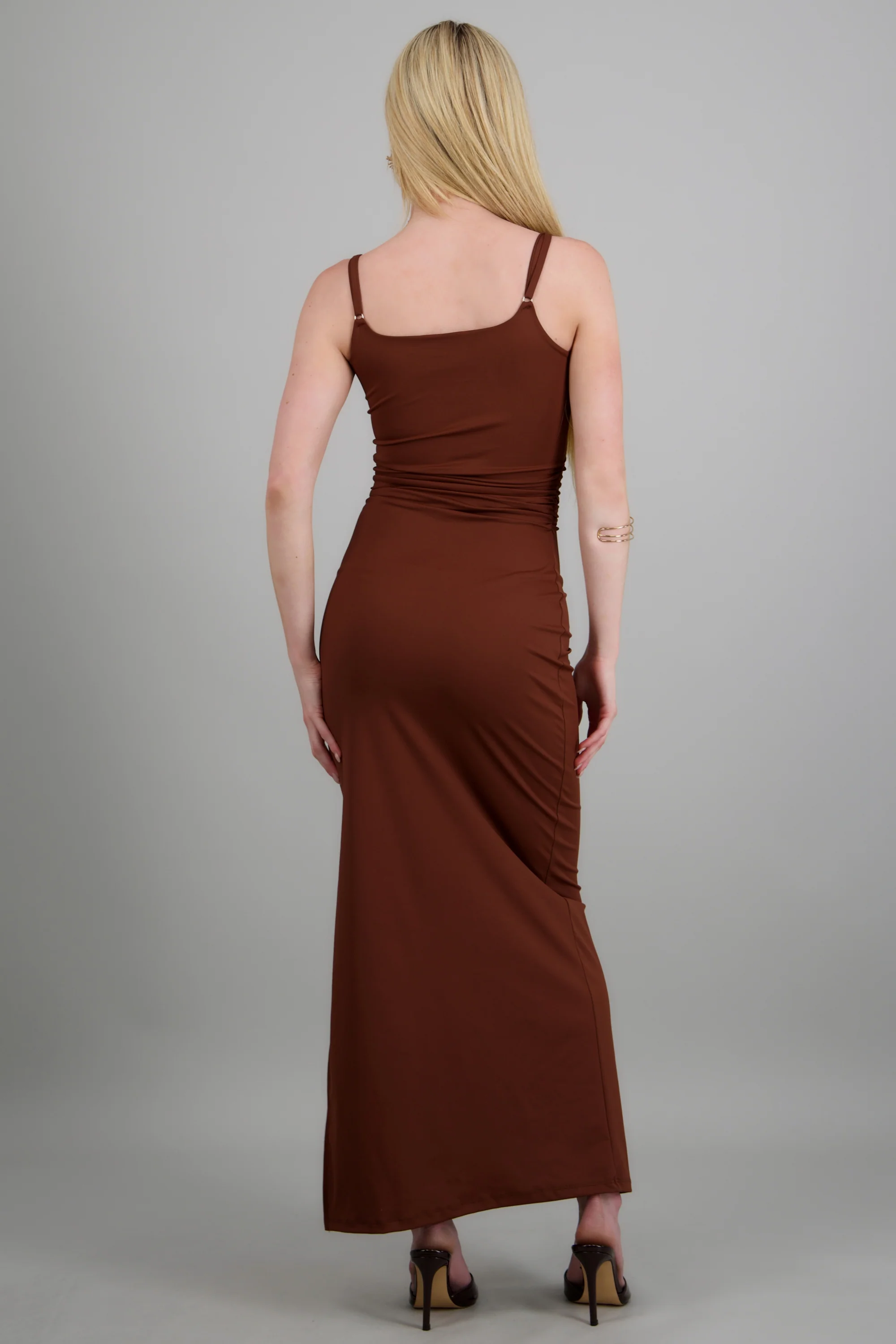 Vestido maxi detalle drapeado tirantes - Image 4