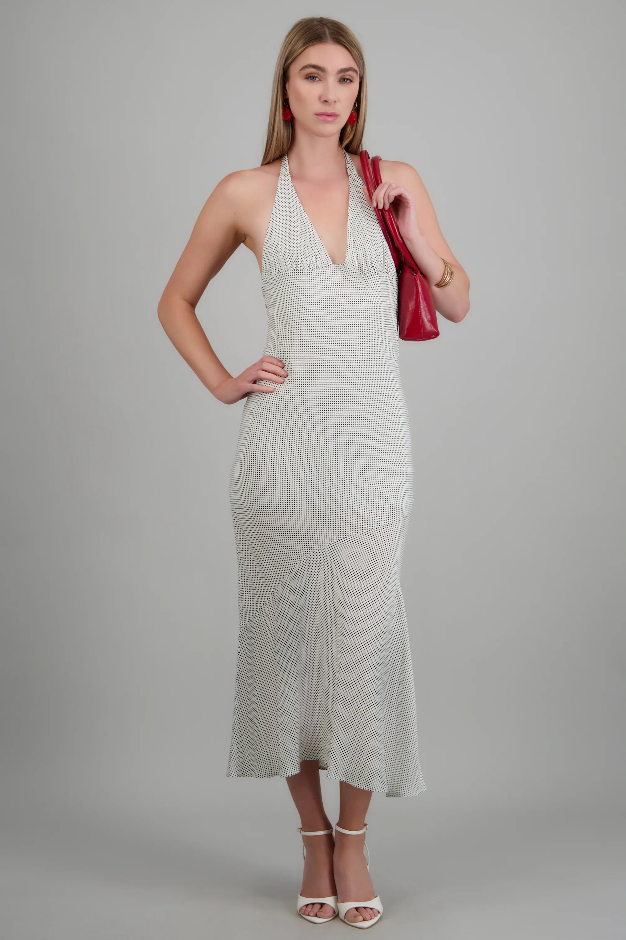 Vestido maxi detalle polkas