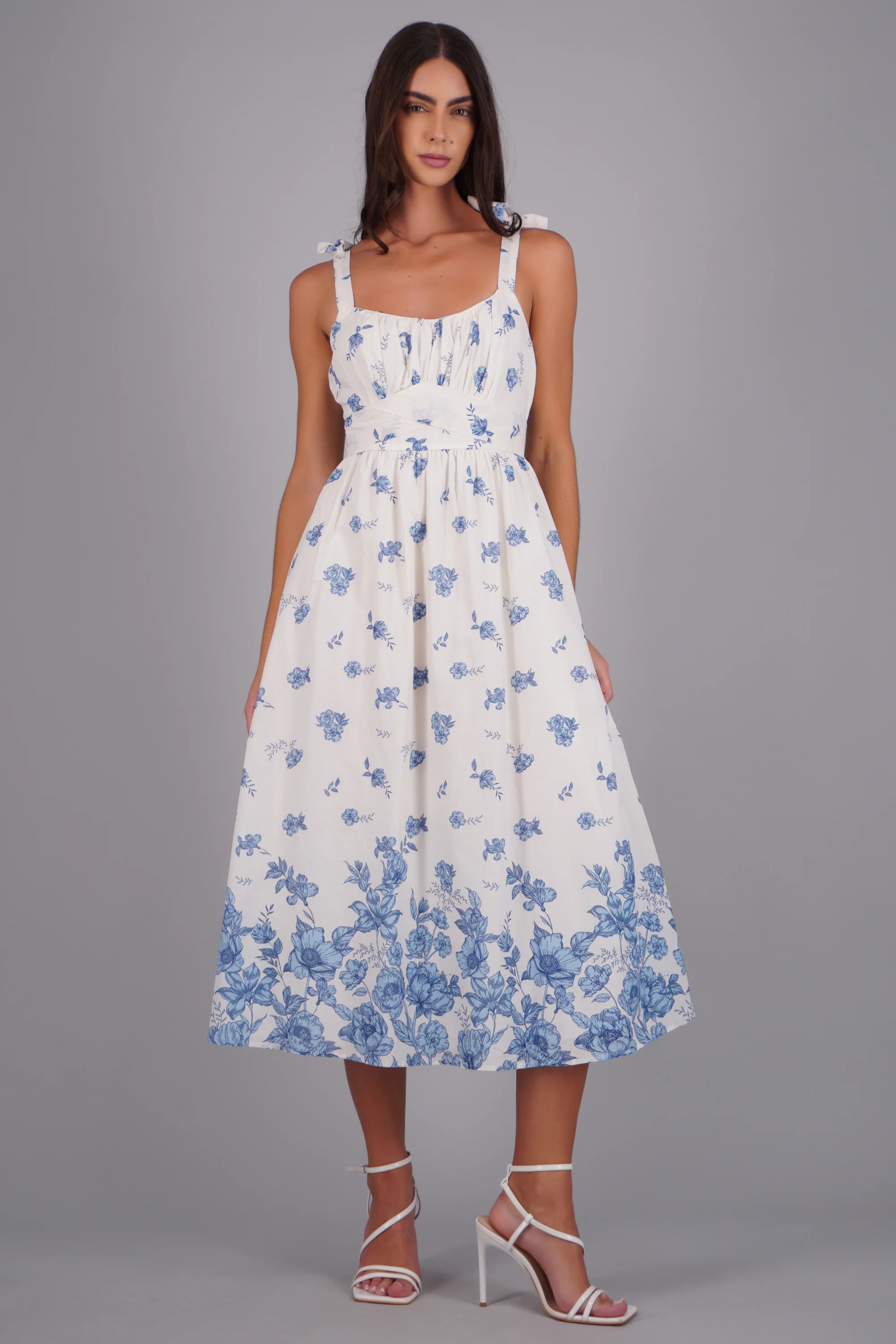 Vestido maxi estampado flores