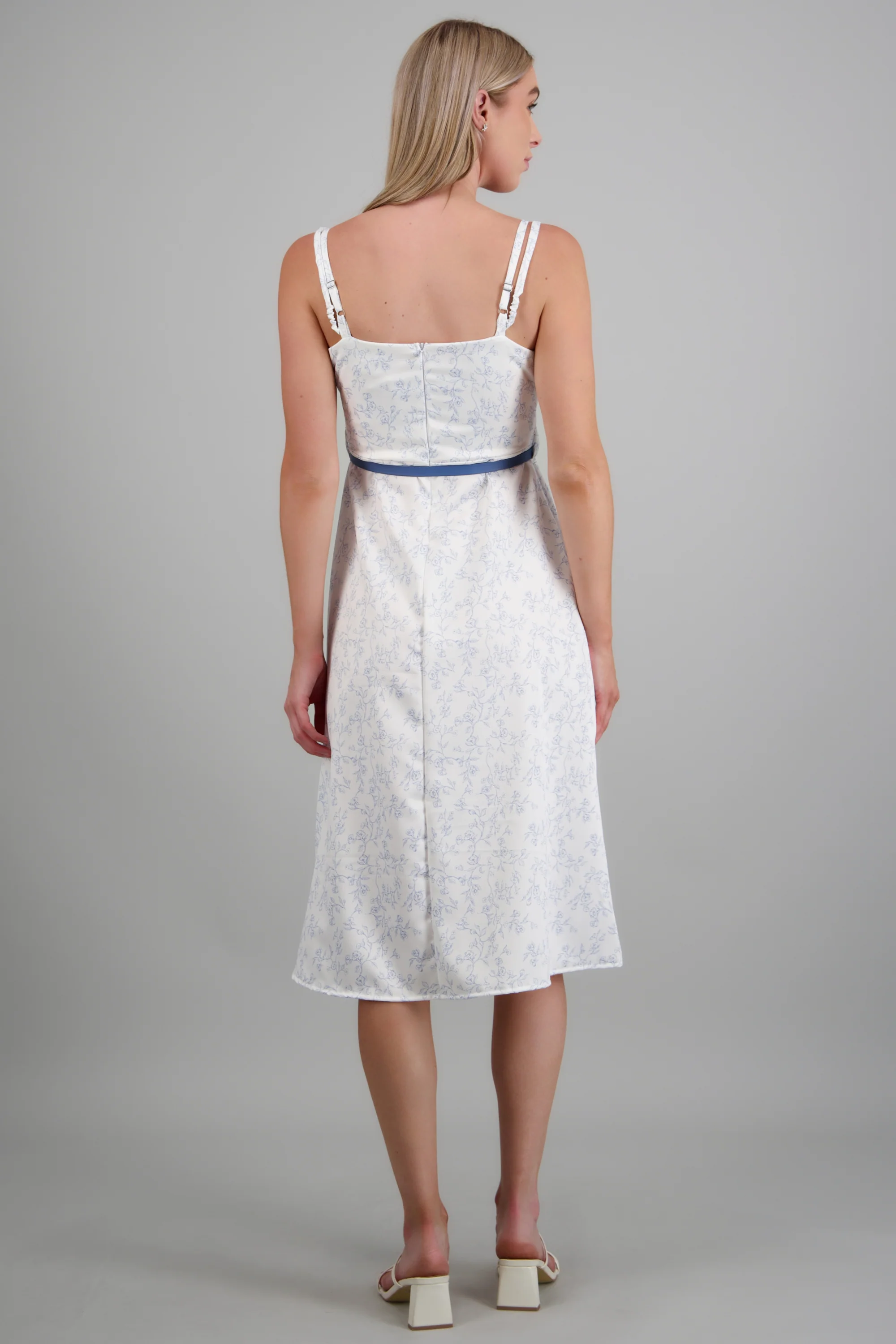 Vestido maxi estampado flores con cinto - Image 4
