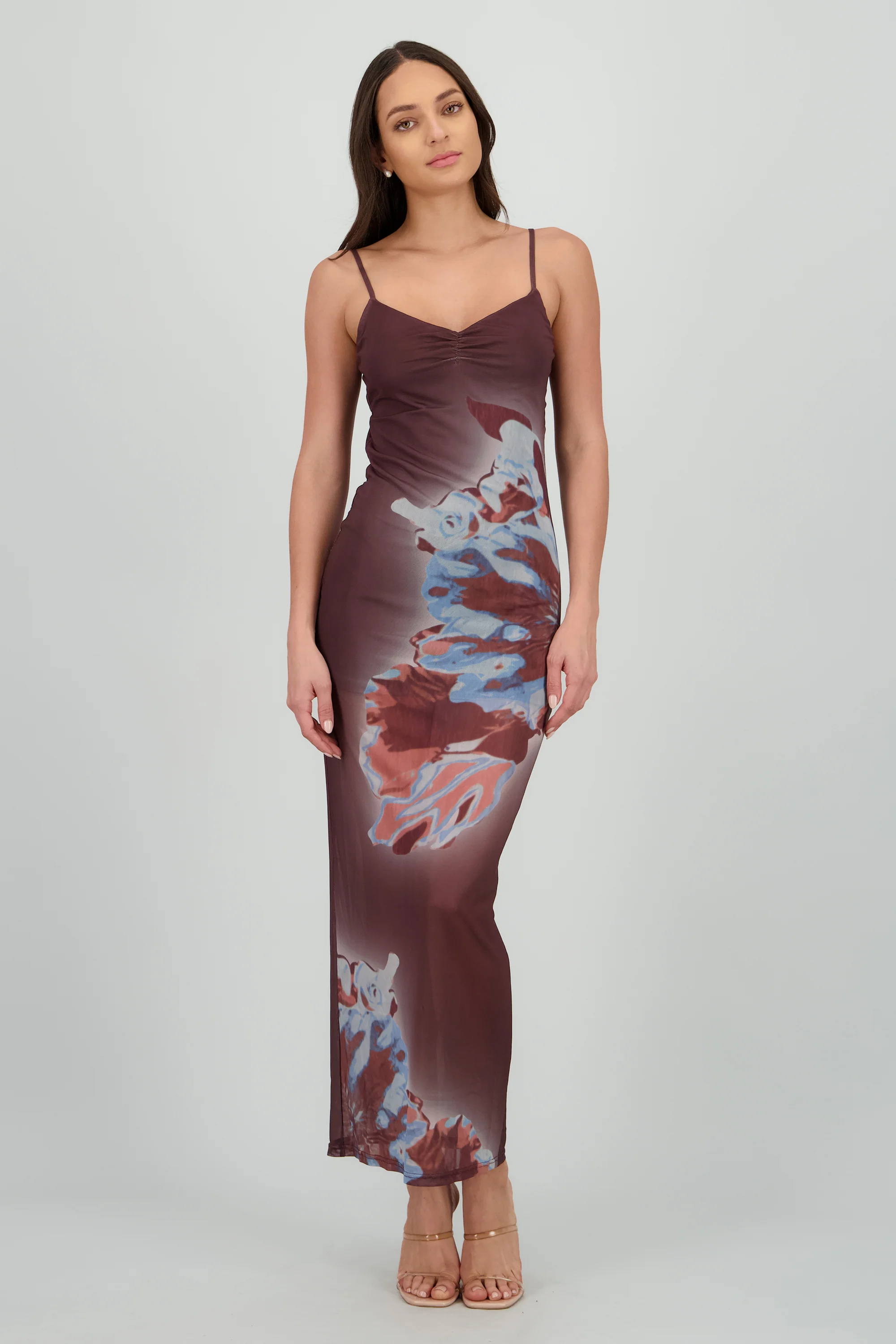 Vestido maxi estamado mesh - Image 2