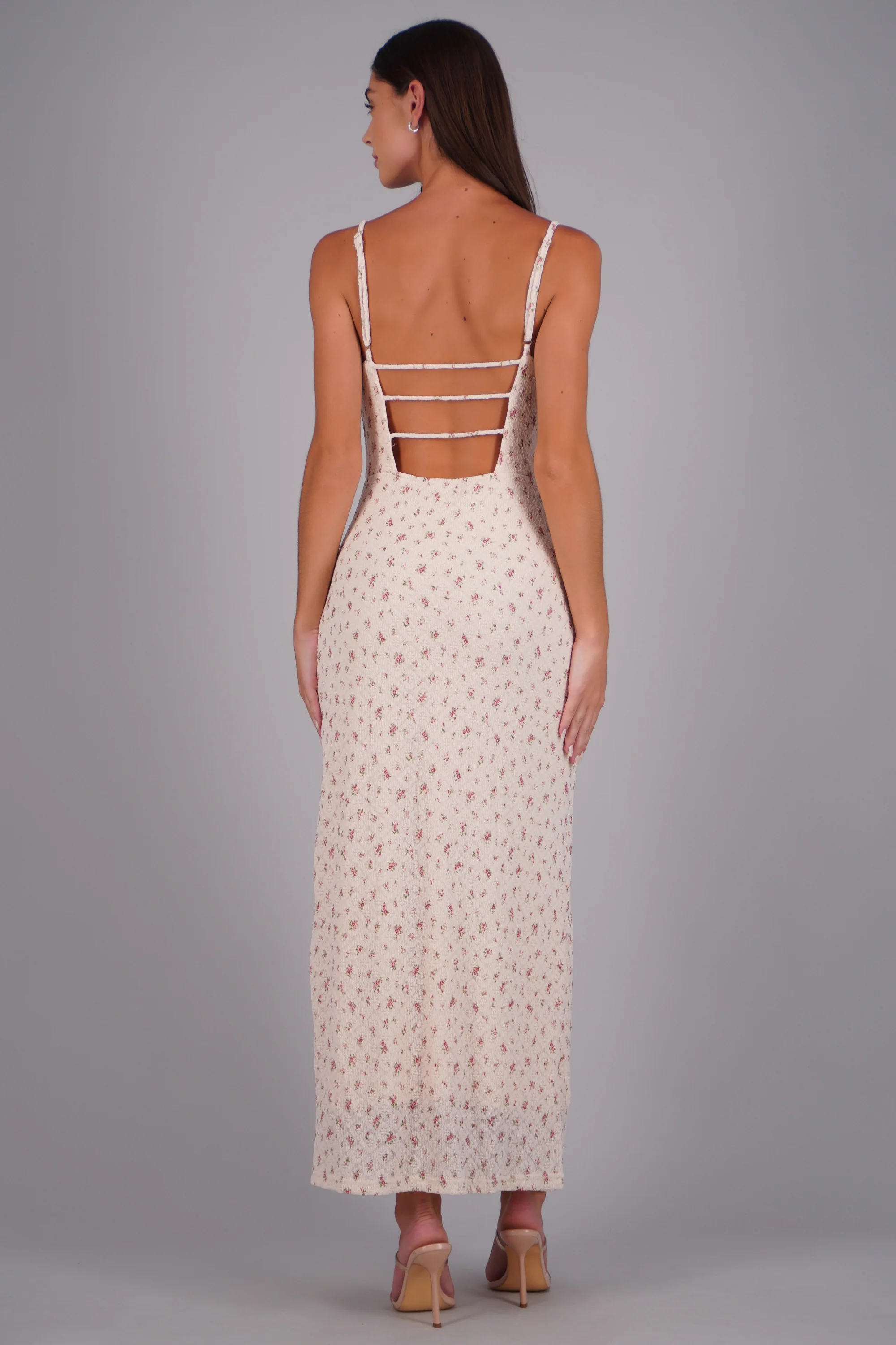 Vestido maxi estampado textura detalle espalda - Image 4
