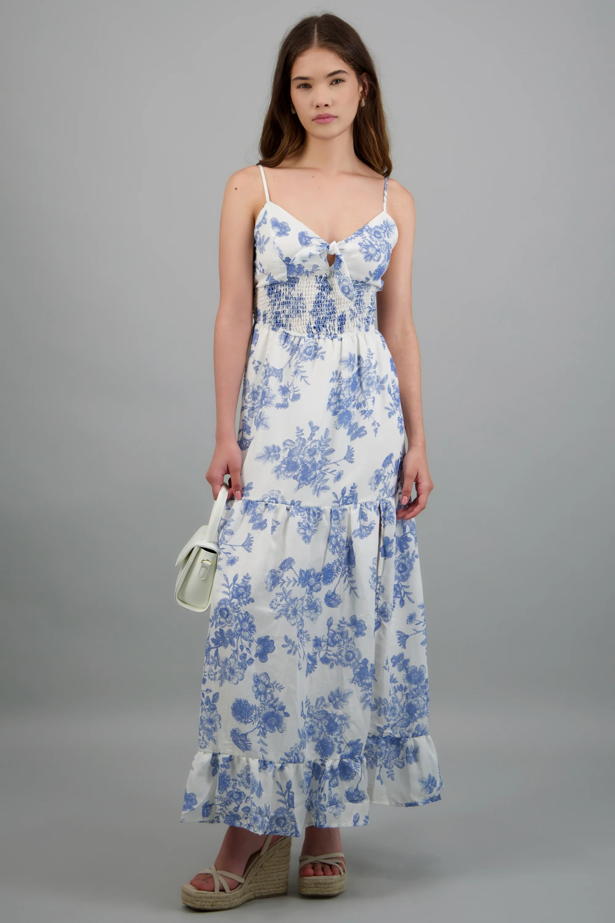 Vestido maxi flores con abertura - Image 3