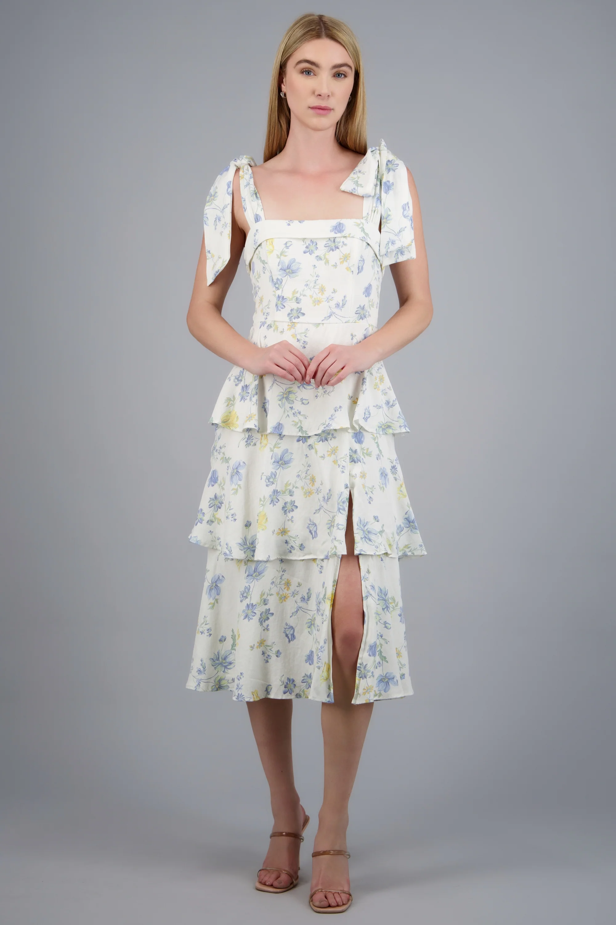 Vestido maxi flores olanes - Image 3