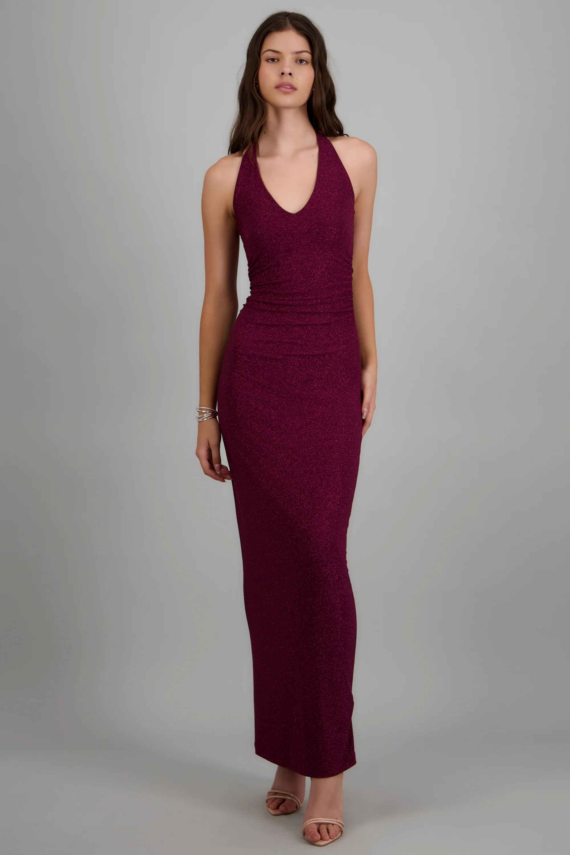 Vestido maxi halter detalle plisado - Image 6