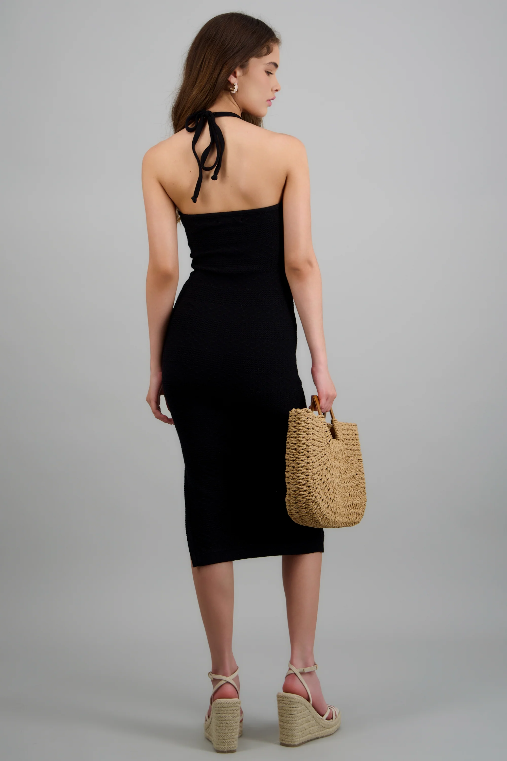 Vestido maxi halter textura - Image 4