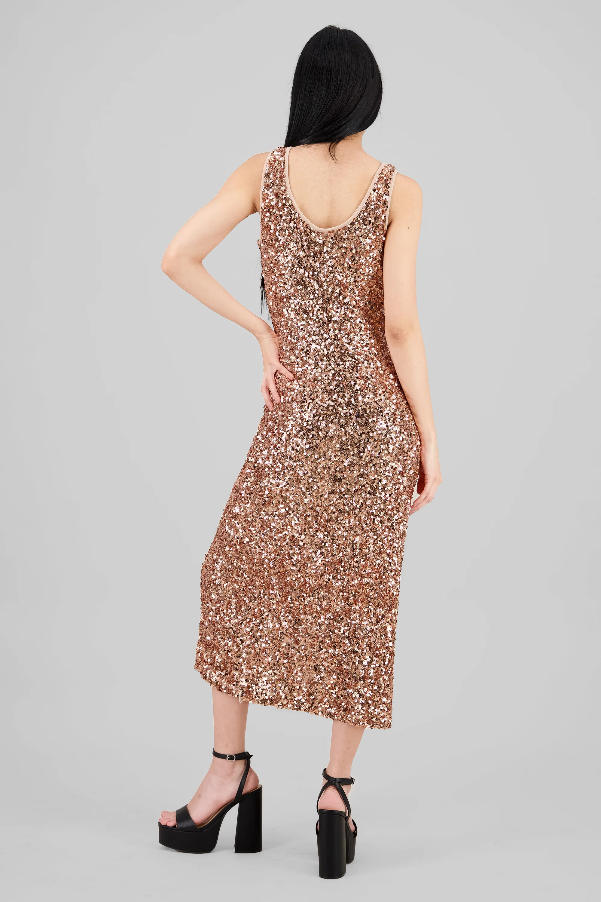 Vestido maxi lentejuelas tirantes - Image 4