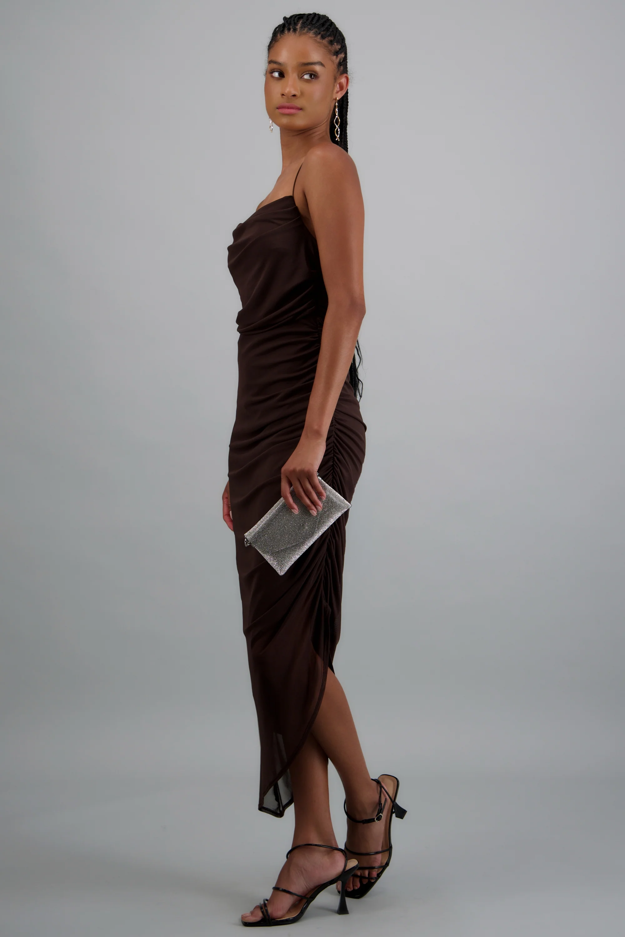 Vestido maxi mesh detalle fruncido - Image 2
