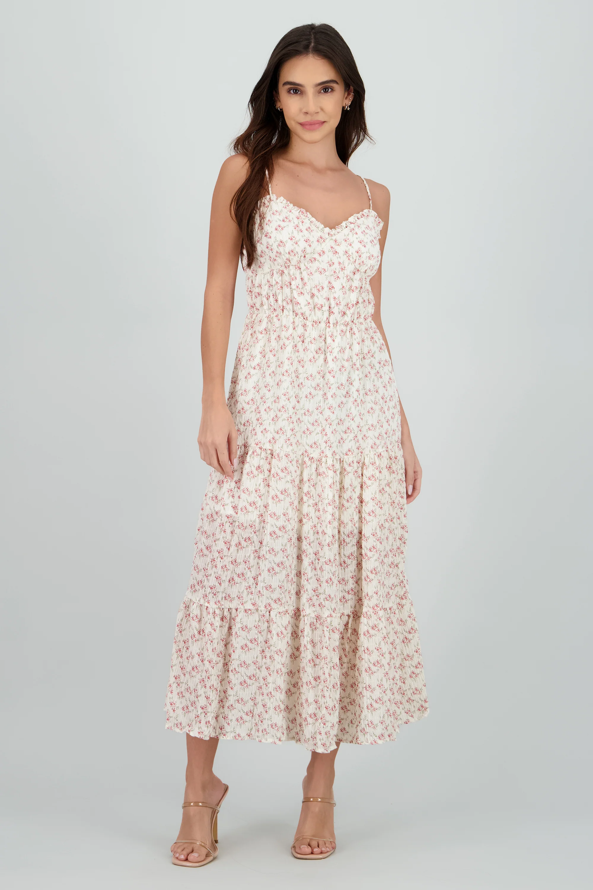 Vestido maxi mini flores tirantes