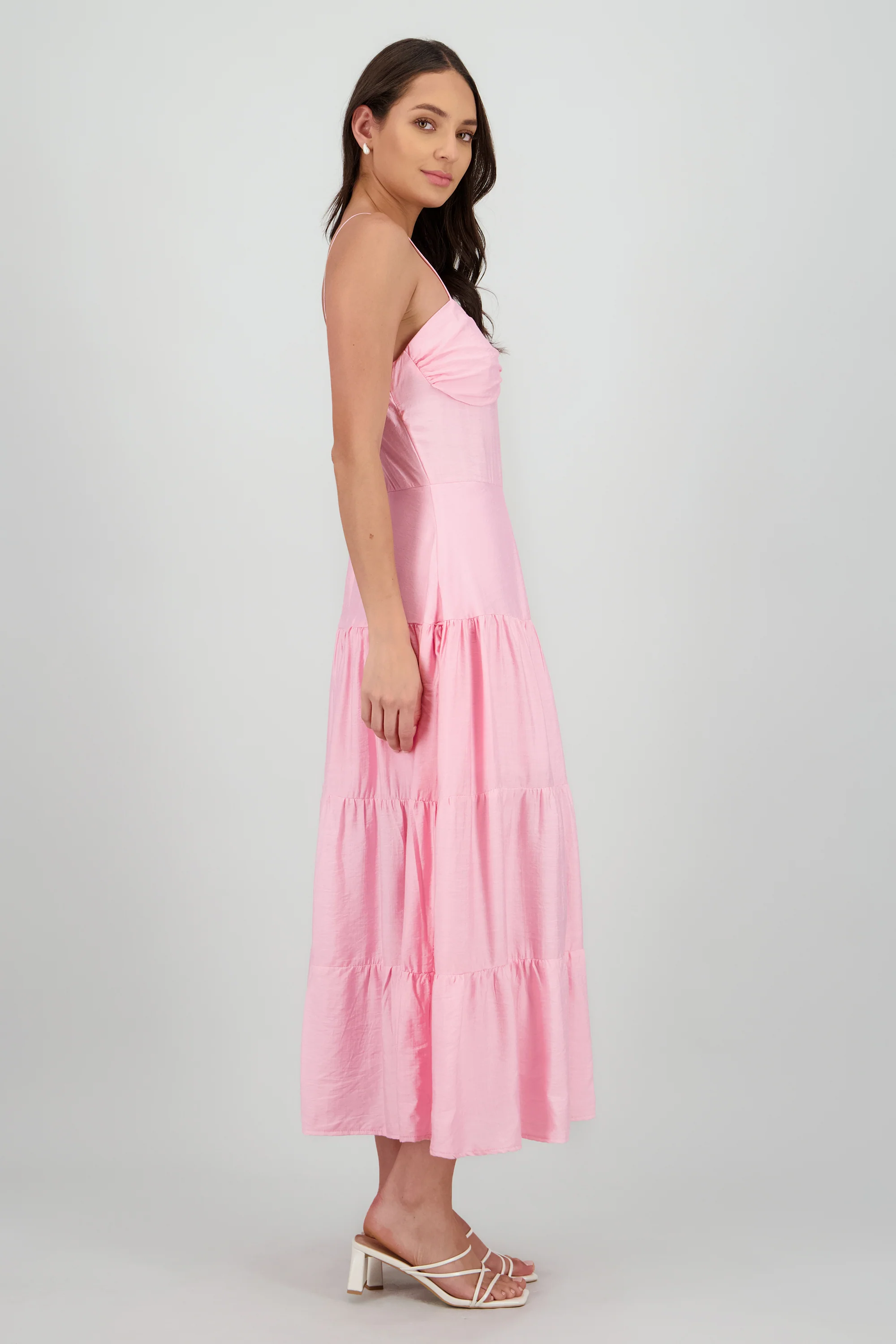Vestido maxi olanes detalle plisado copas - Image 3