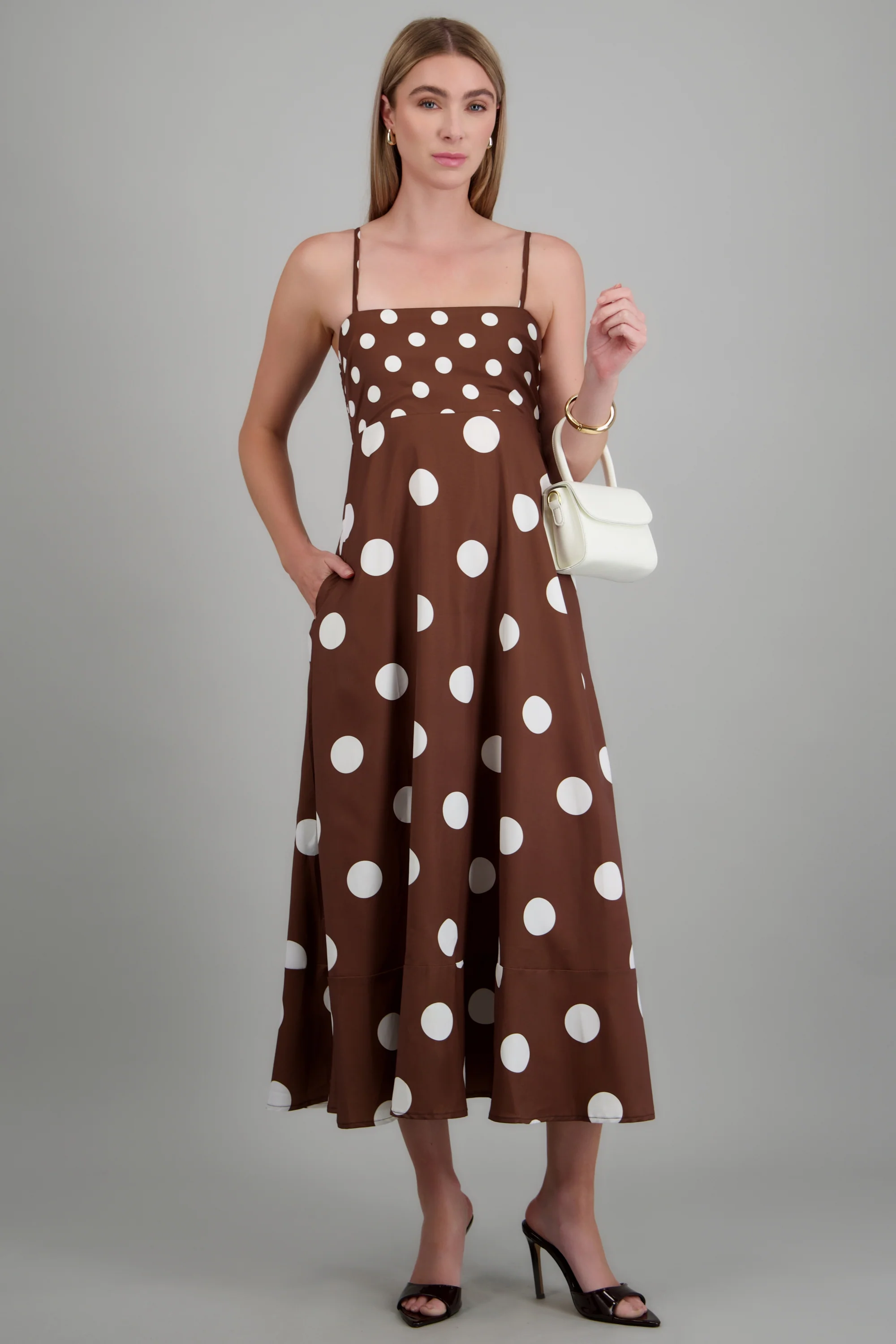 Vestido maxi polkas tirantes