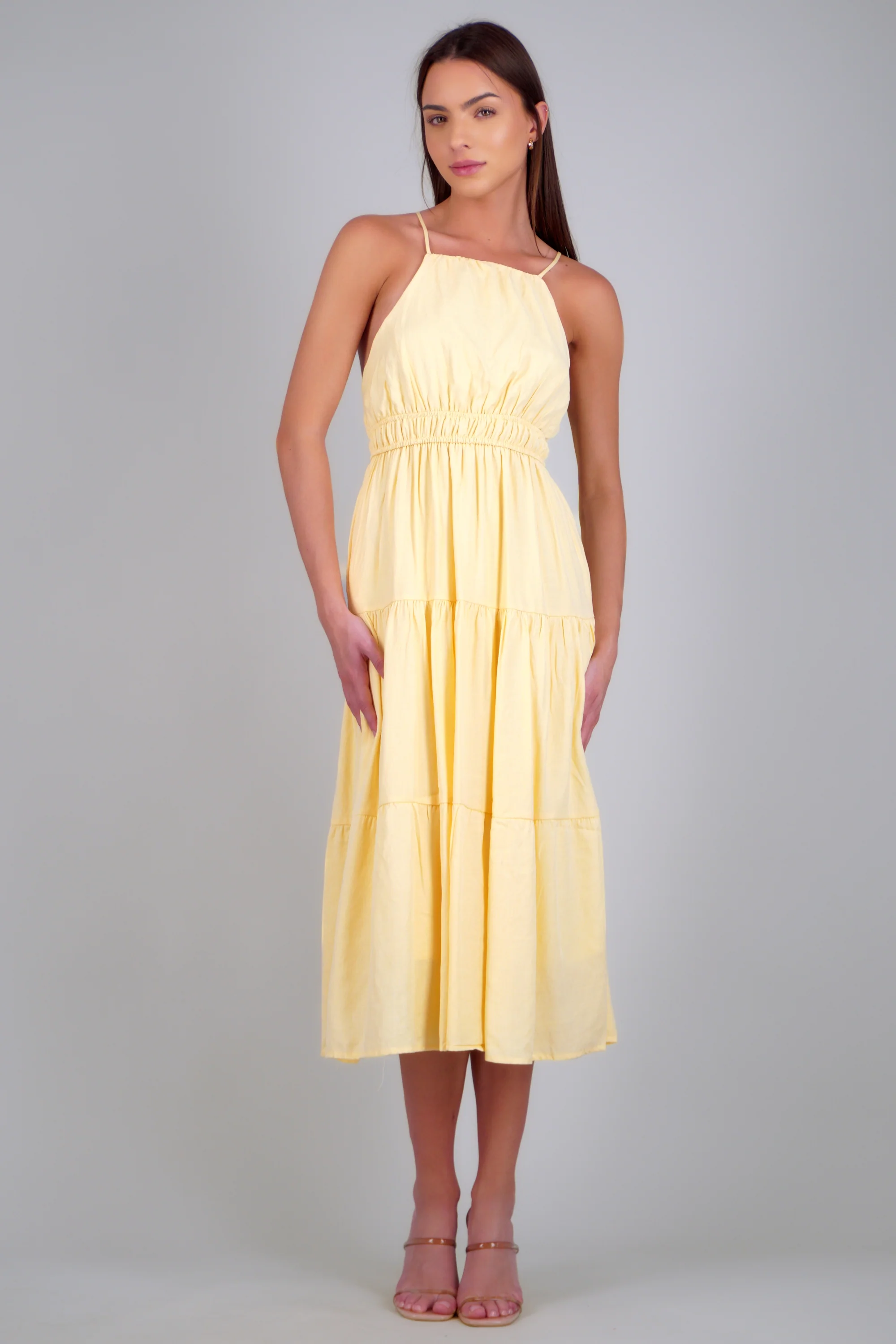 Vestido maxi popelina