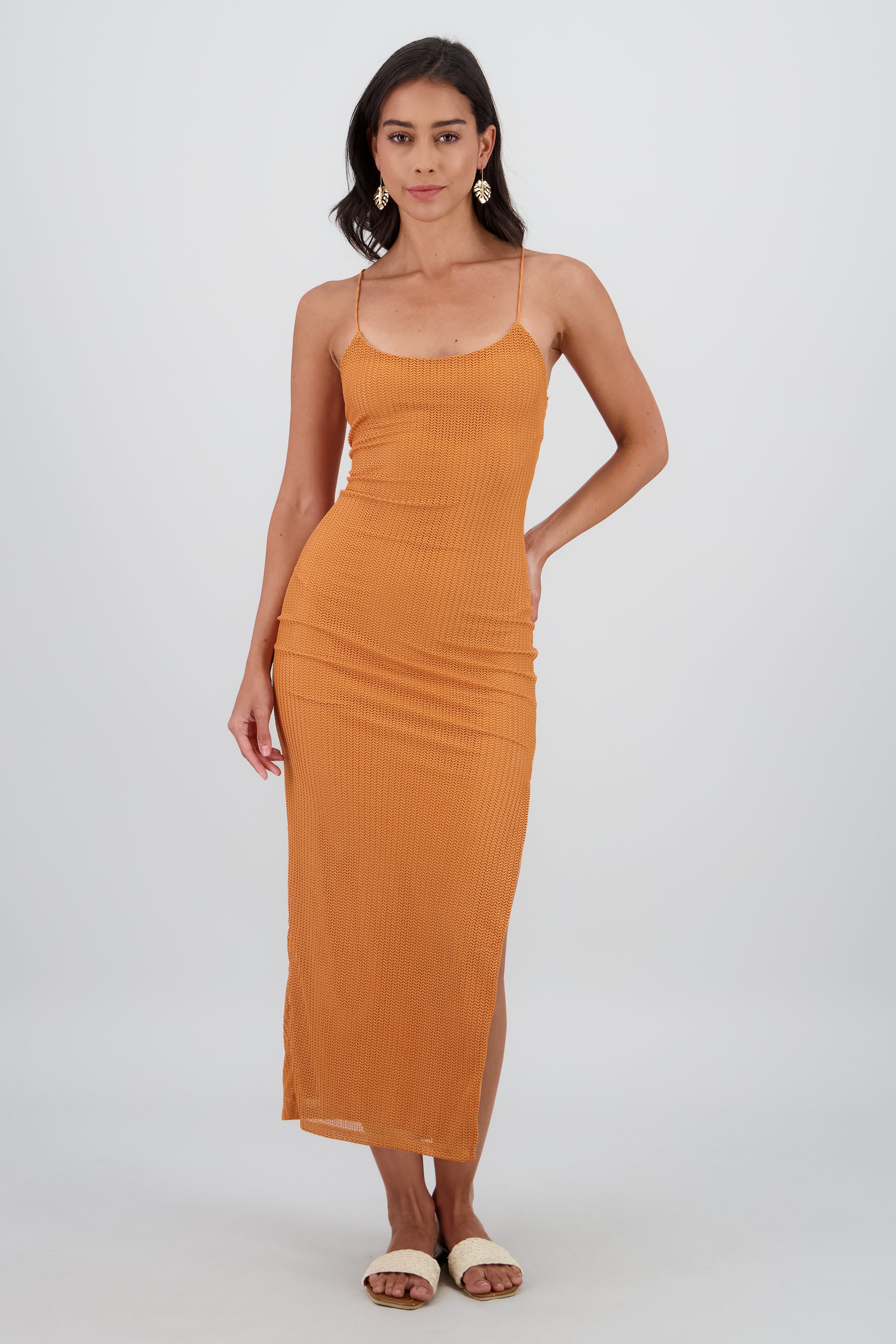 Vestido maxi red textura