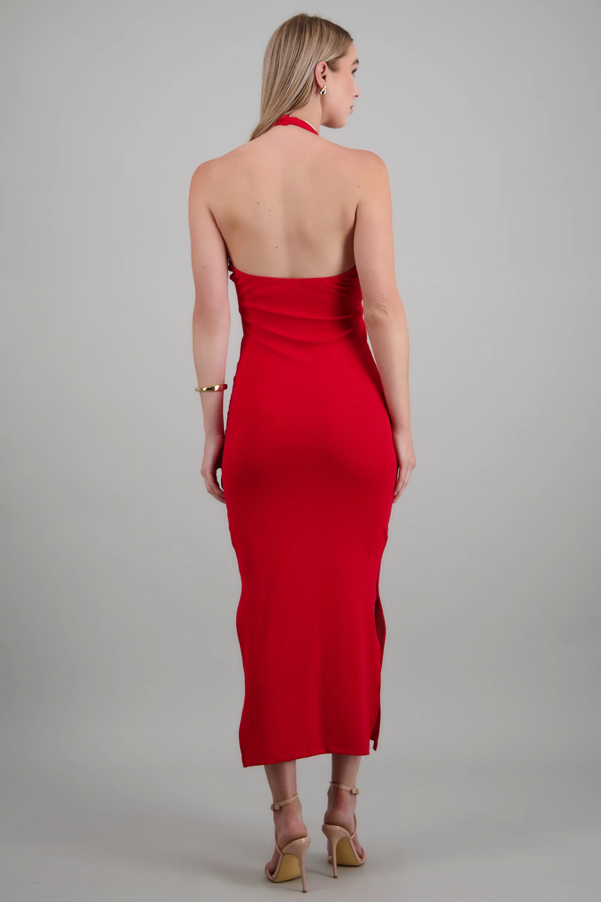 vestido maxi rib escote v - Image 4