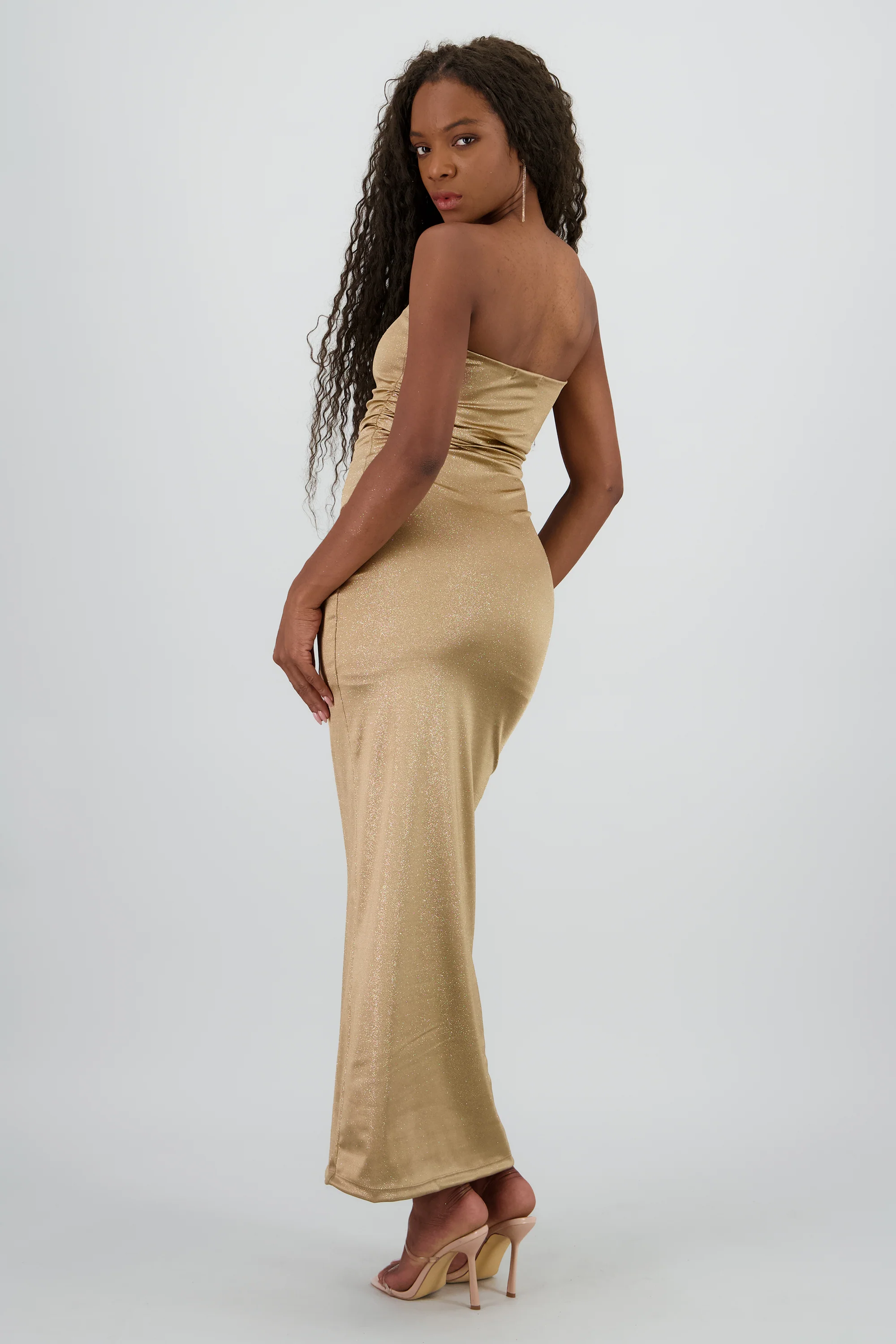 Vestido maxi strapless brillos - Image 4