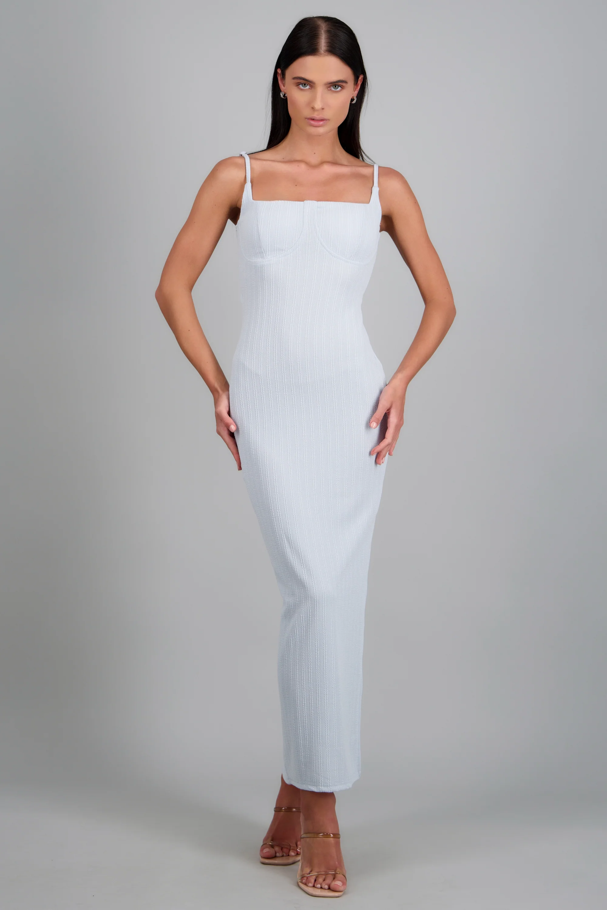 Vestido maxi copa textura
