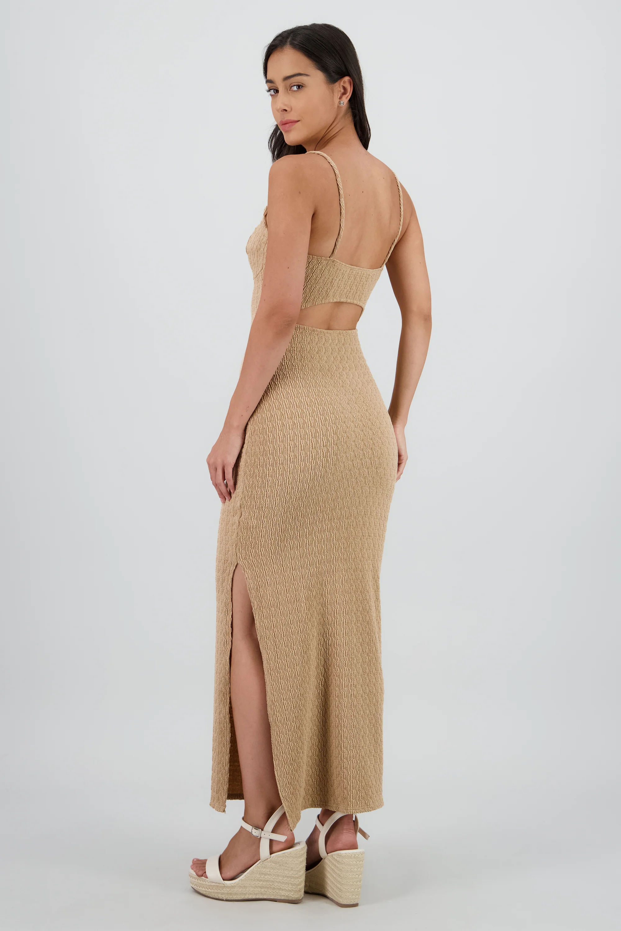 Vestido maxi textura con copas - Image 4