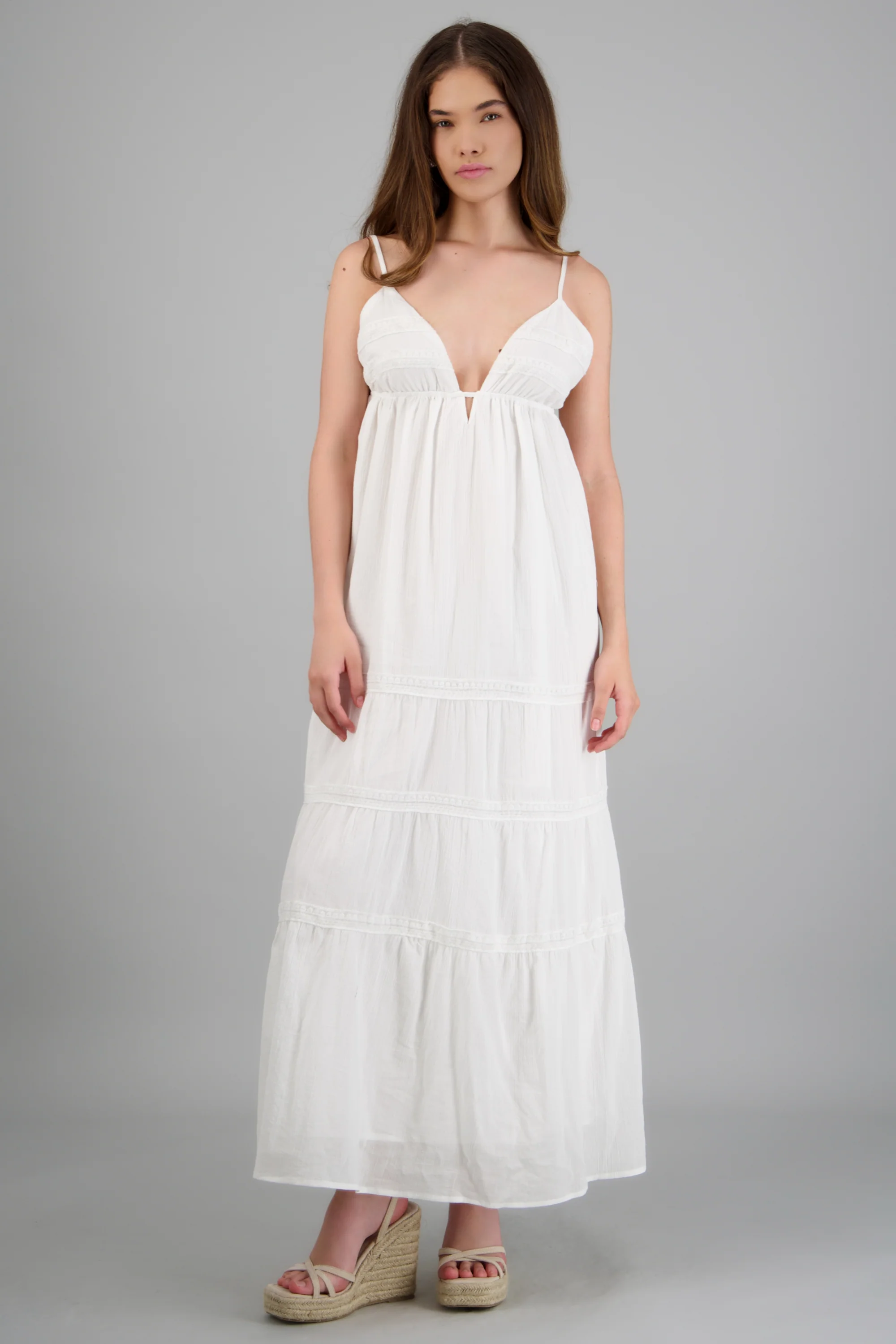 Vestido maxi tirantes bloques