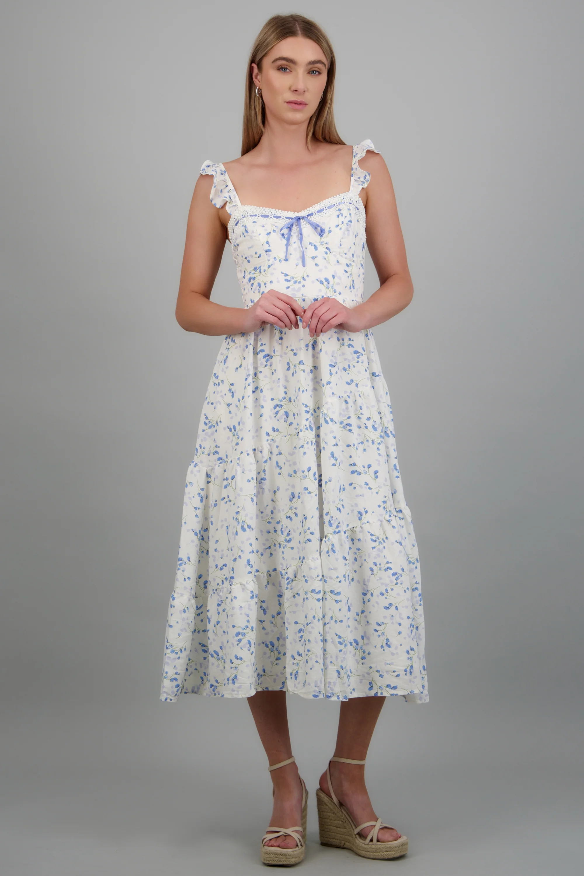 Vestido maxi tirantes estampado flores - Image 3