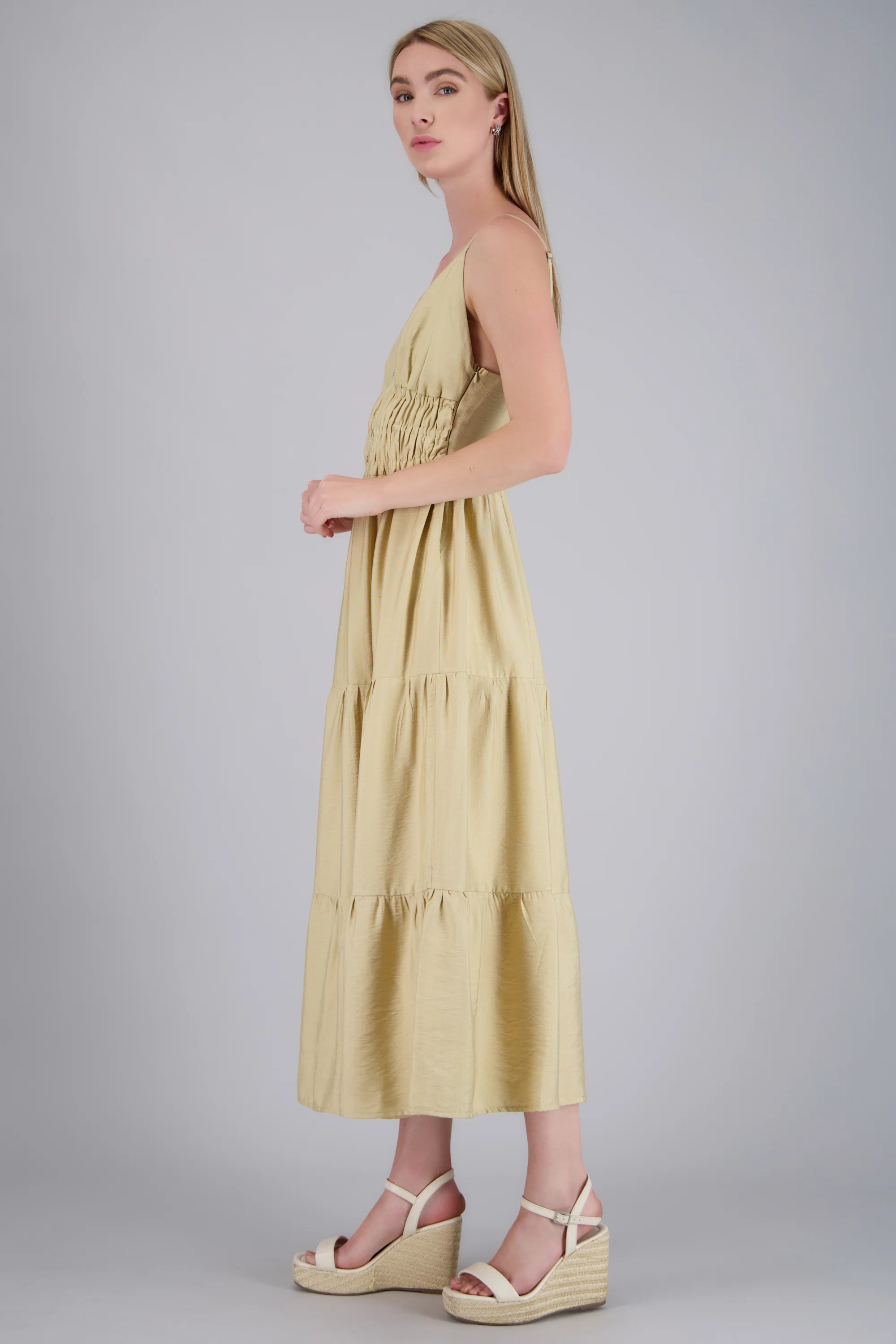 Vestido maxi tirantes detalle botones - Image 2