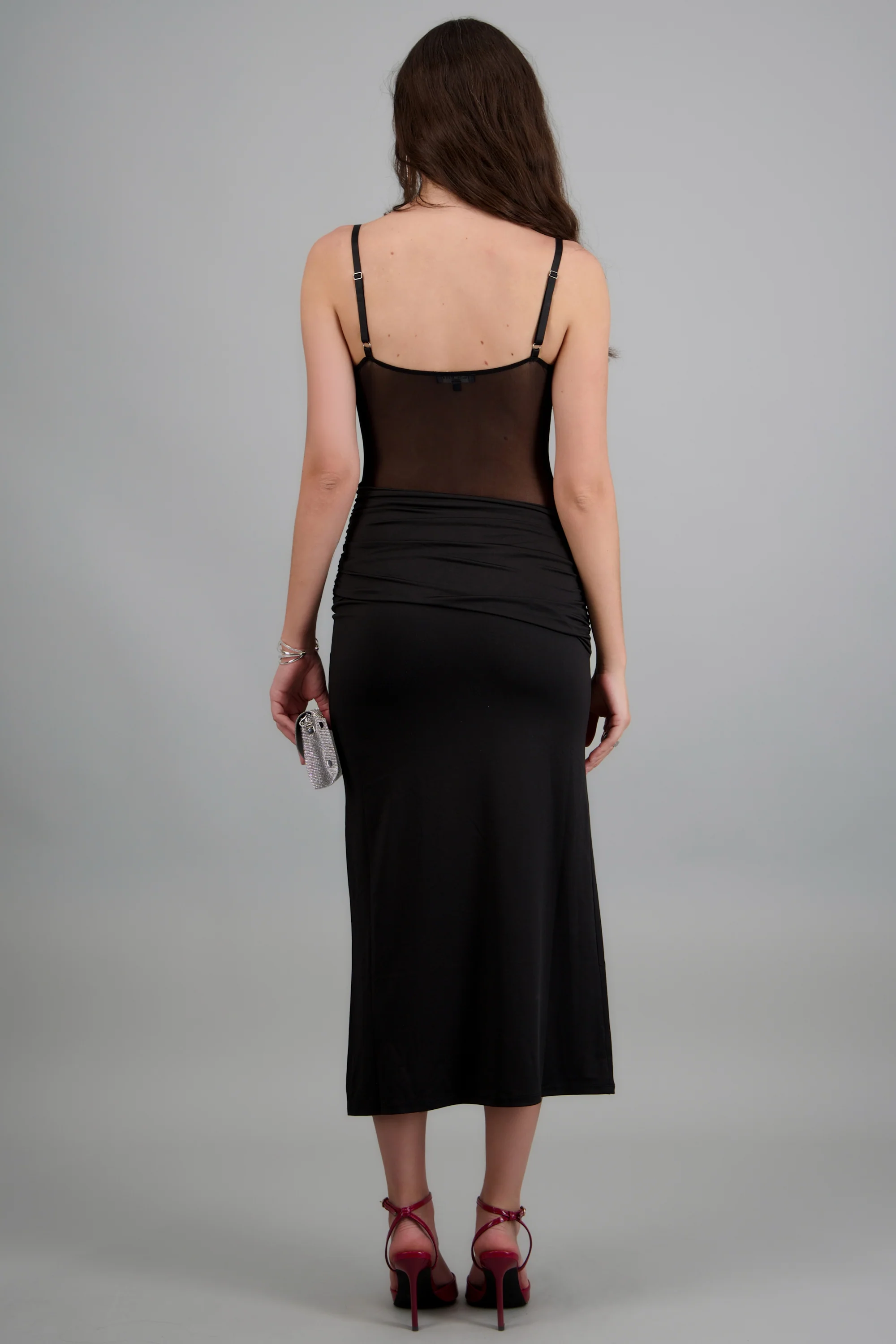 Vestido maxi tirantes detalle de contraste mesh - Image 4