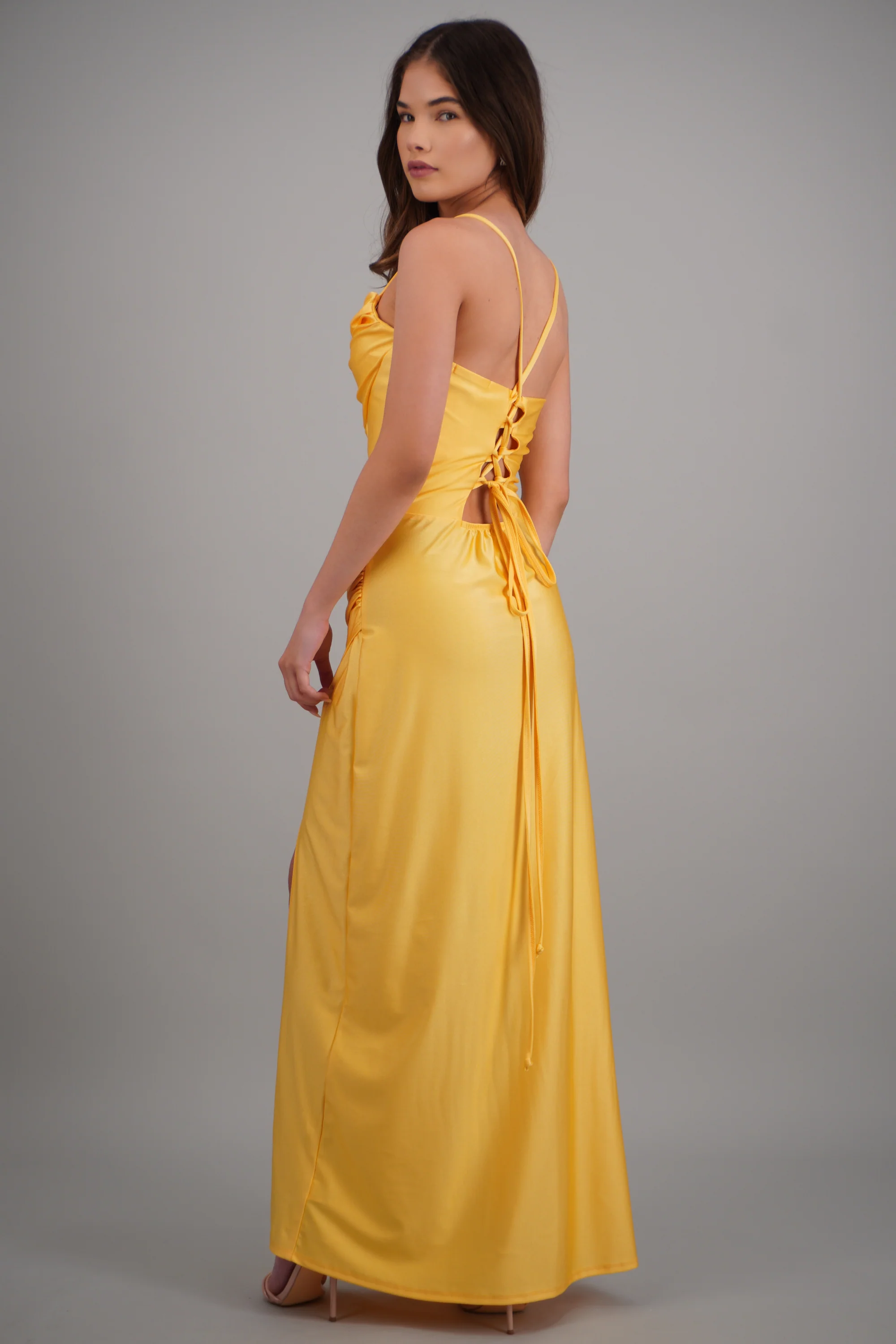Vestido maxi tirantes drapeado - Image 4