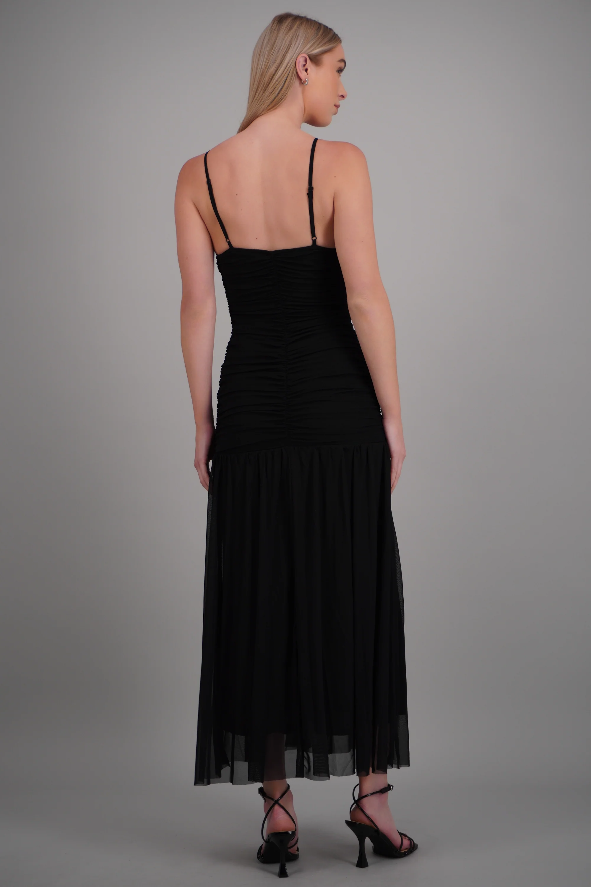 Vestido maxi tirantes drapeado - Image 4